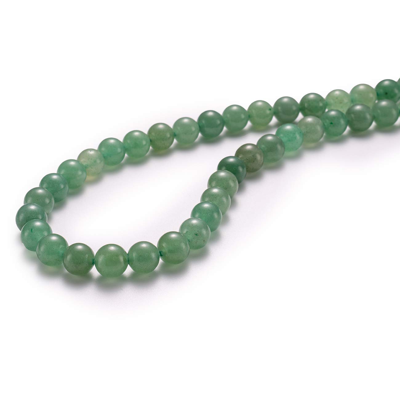 BEADIA Natural Green Aventurine Jade Stone Round Loose Semi Gemstone Beads for Jewelry Making 8MM 44PCS