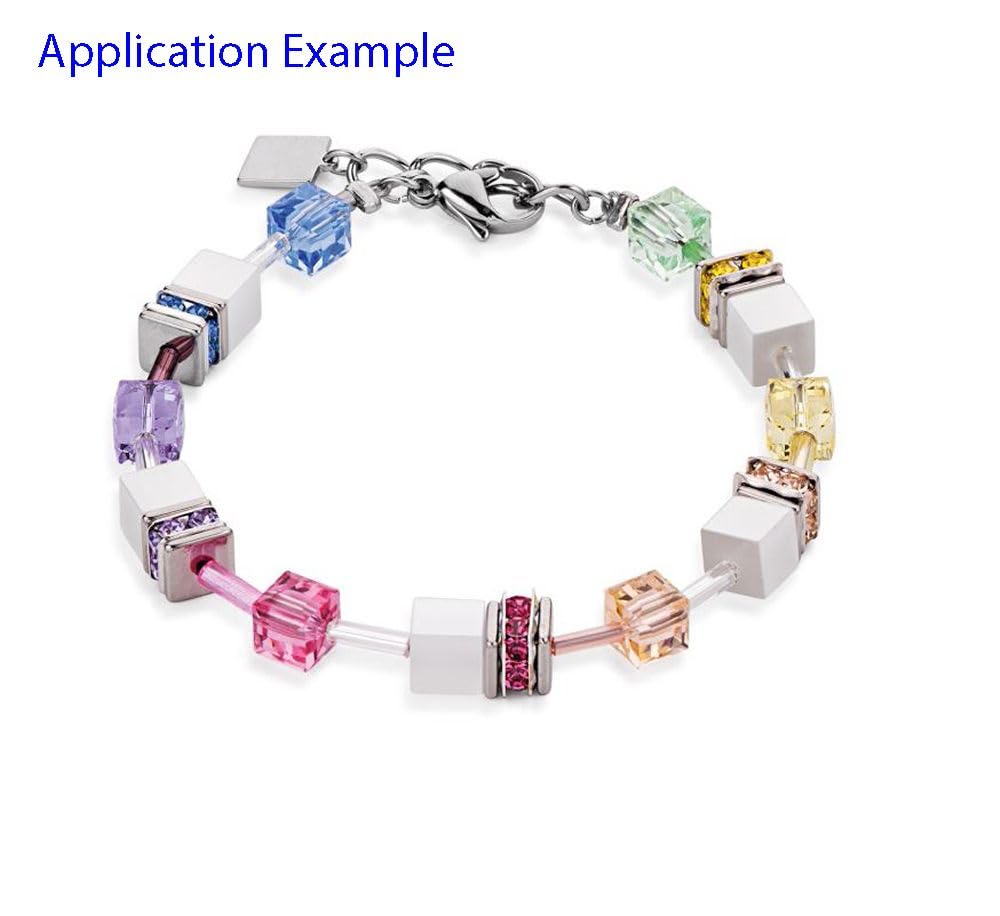 200pcs Czech Faceted Cube Crystal Glass Loose Beads Spacer Bulk 6mm (0.24 Inch) Light Sapphire Blue for DIY Jewelry Craft Making CCC614