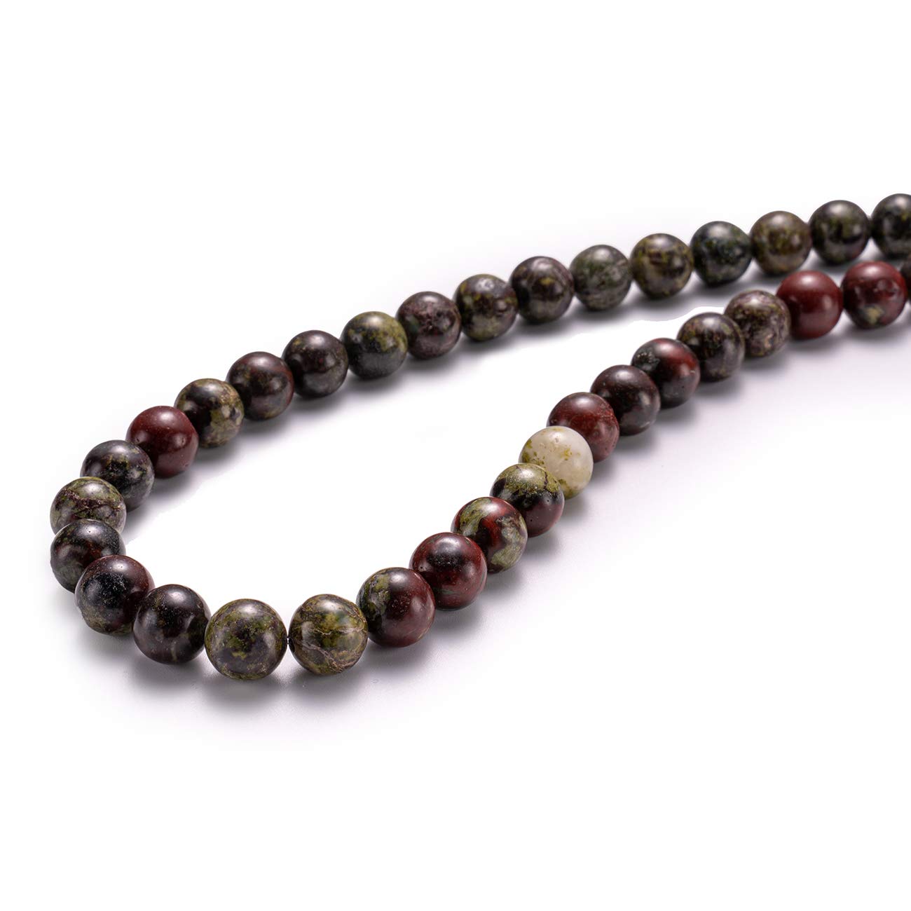 BEADIA Natural Dragon Blood Stone Round Loose Semi Gemstone Beads for Jewelry Making 8MM 44PCS