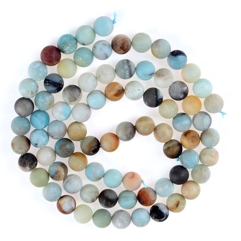 PLTbeads Gorgeous Amazonite Natural Gemstone Loose Beads 10mm Matte Round Approxi 15.5 inch DIY Bracelet Necklace for Jewelry Making