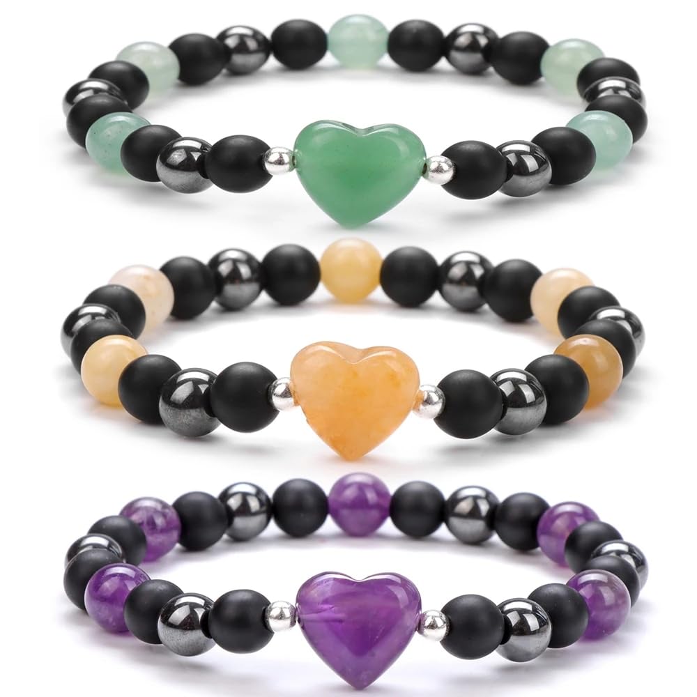 Natural Heart Shaped Snowflake Stone Beads 10mm Loose Crystal Healing Beads for DIY Necklace Bracelet Making Gemstone Craft Supplies
