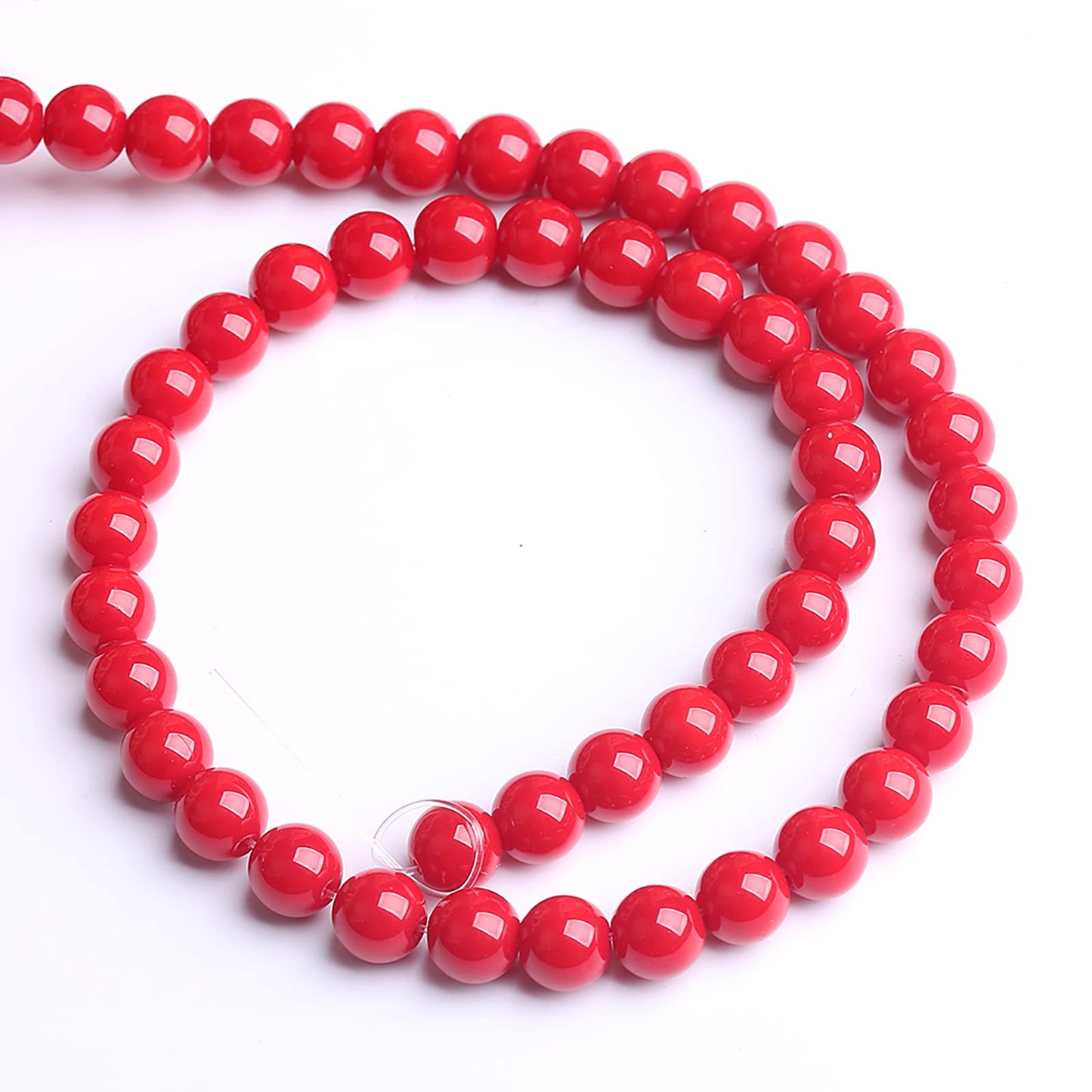 120PCS 6MM Red Glass Round Spacer Loose Beads for Jewelry Making DIY Bracelet Necklace