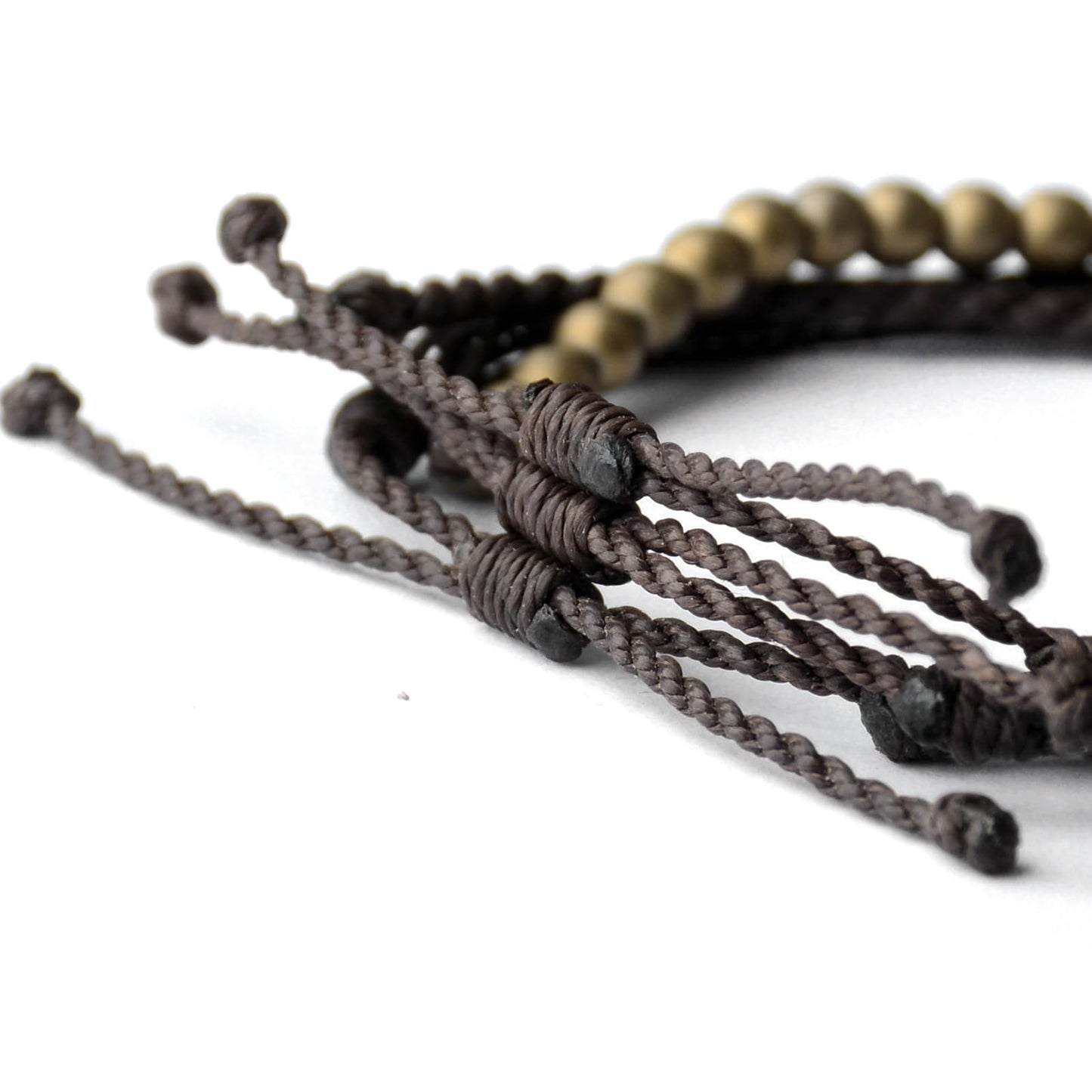 Handmade Natural Stone Beaded Healing Bracelet Gift for Men Adjustable Rope String Bracelet (Hematite(brass), Adjustable)