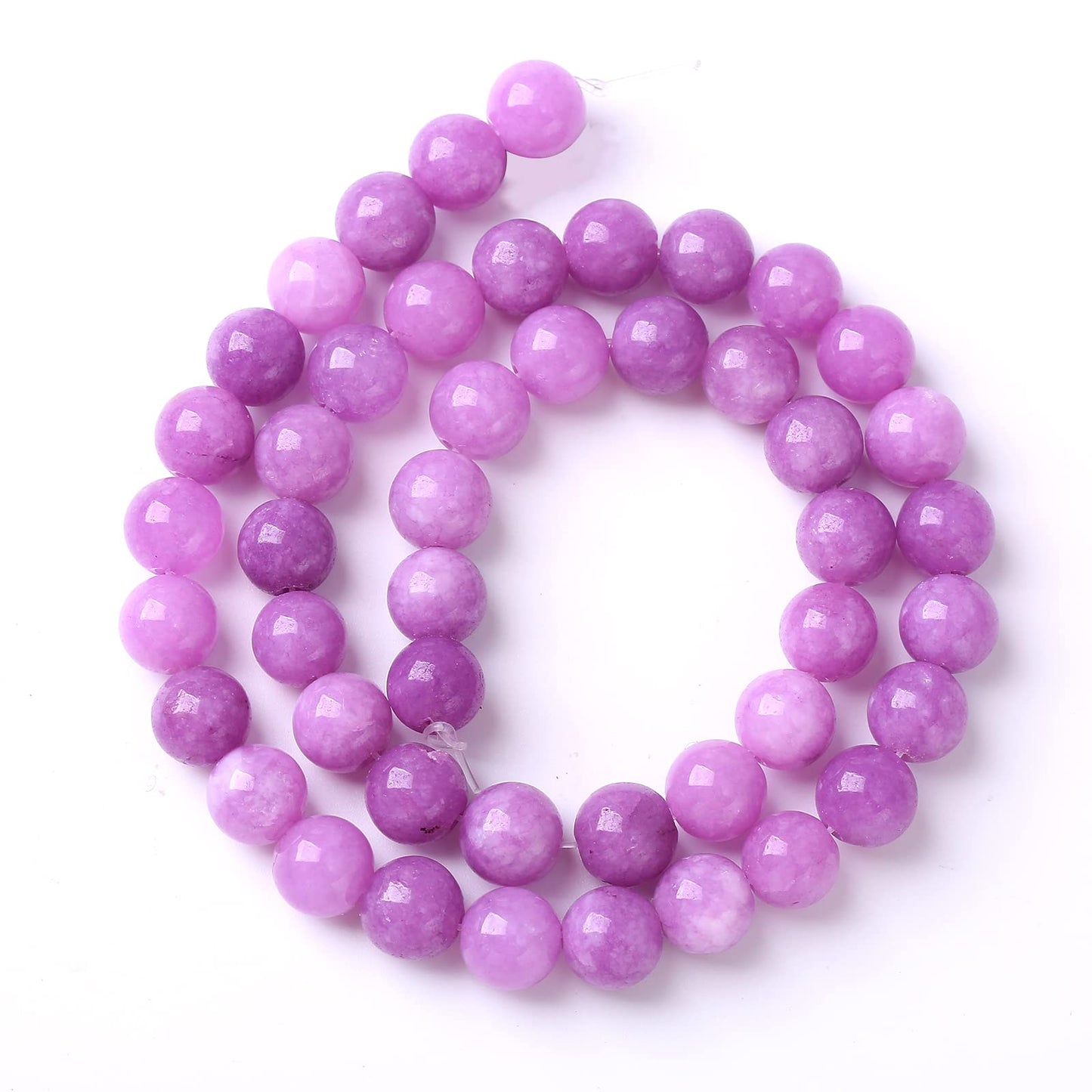 8MM 46PCS Purple Lepidolite Mica Stone Loose Beads for Jewelry Making DIY Bracelet Necklace