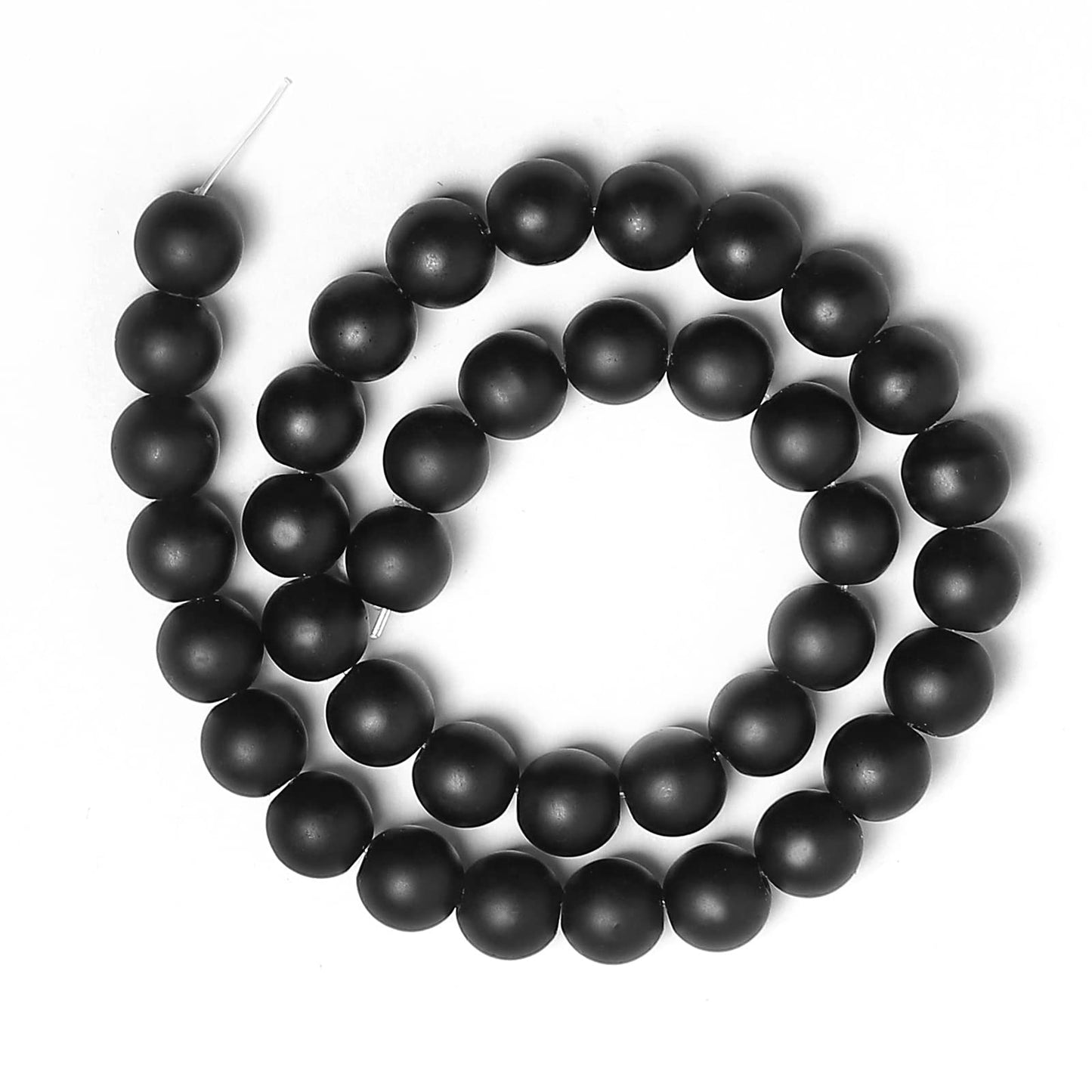 35pcs 10mm Natural Matte Black Onyx Agate Gemstone Beads Energy Healing Crystal Round Loose Stone Beads for Jewelry Making, DIY Bracelets Necklaces