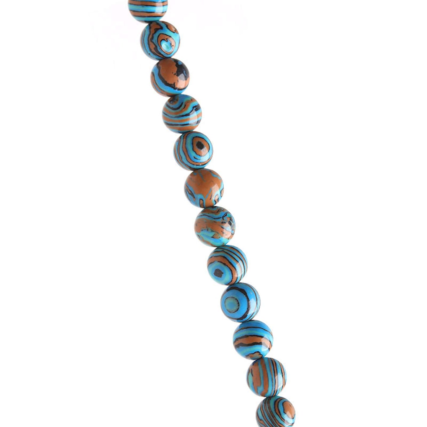 Filluck Natural Stone Beads Blue Malachite 8mm Polished Round Smooth Gemstone Beads for Jewelry Making 15 Inch(Blue Malachite,8mm)