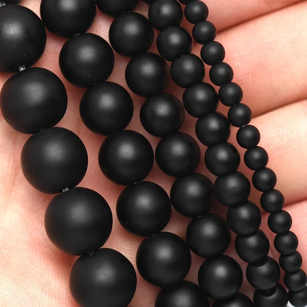 12mm 30pcs Beads Stone Turquoise Jewelry Making Howlite Bracelets Pendants Dull Polished Charms Loose Spacer Necklaces Chandelier Earrings Round Accessories Crafts Wholesale (12mm, Black Matte)