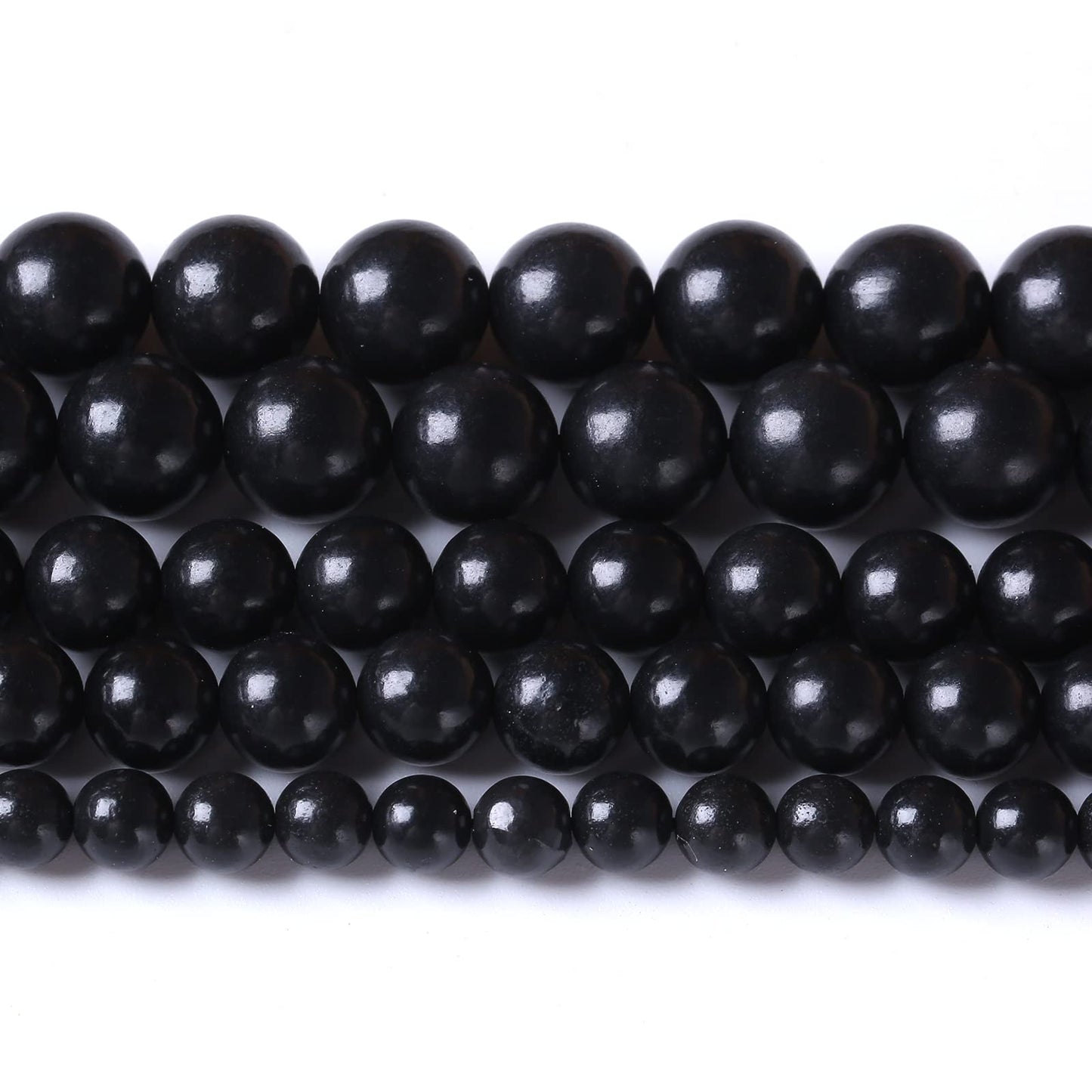 12MM 32PCS Natural Stone Shungite Beads Crystal Loose Beads for Jewelry Making DIY Bracelet