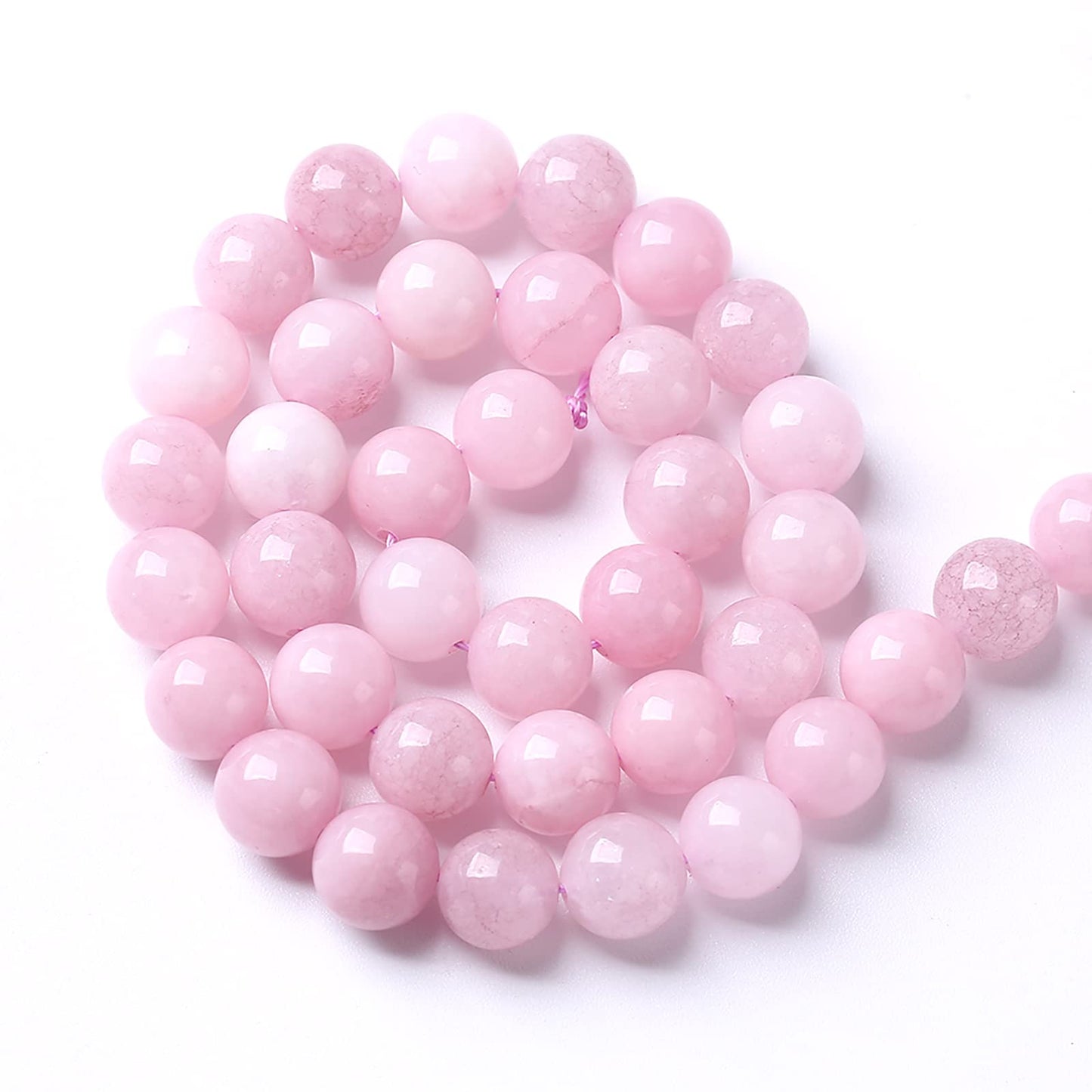 8MM 46PCS Kunzite Beads Round Loose Beads for Jewelry Making DIY Bracelet Necklace Crystal