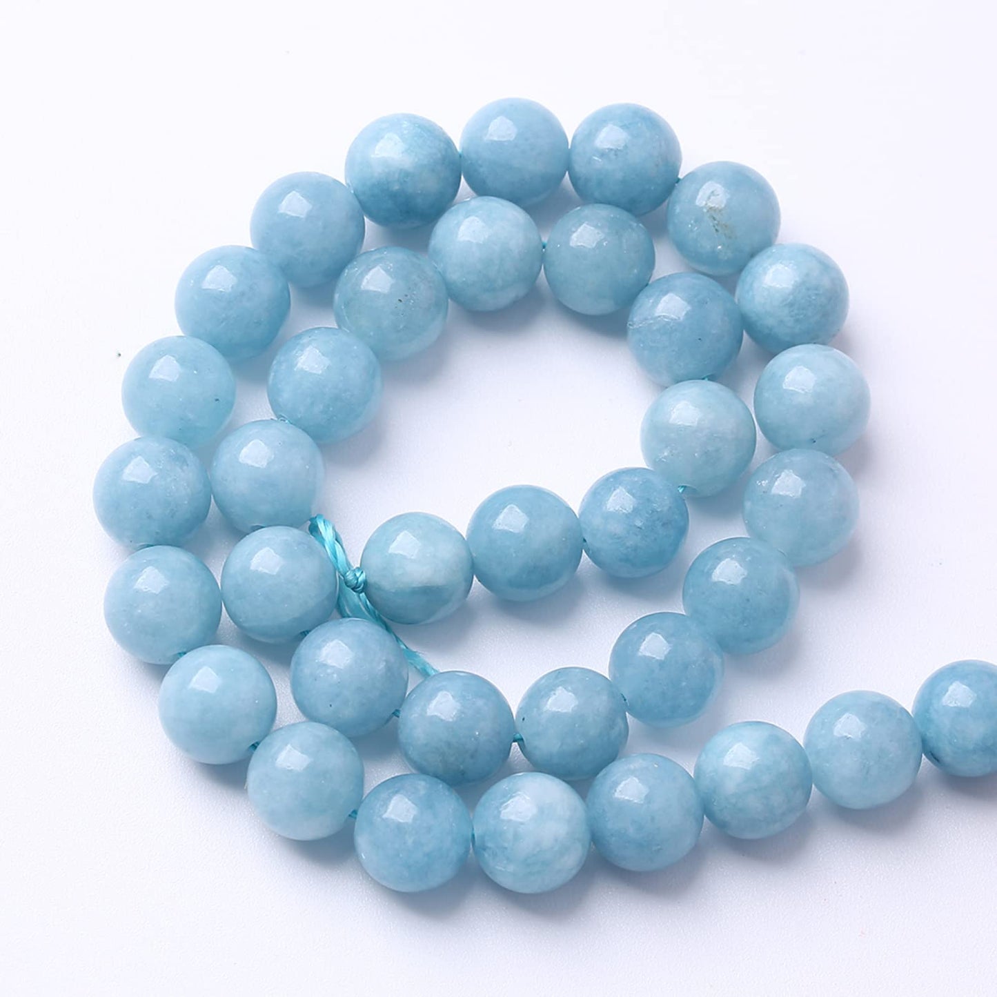 12MM 32PCS Blue Aquamarine Jade Loose Beads for Jewelry Making DIY Bracelet