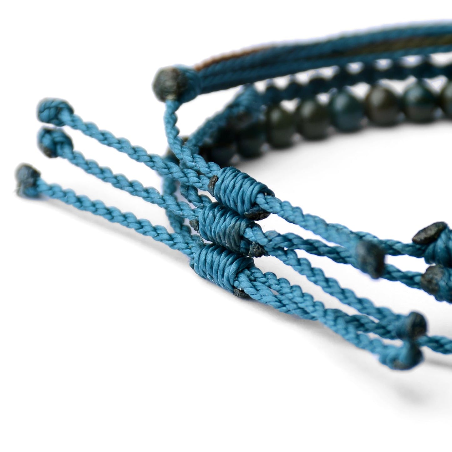 Handmade Natural Stone Beaded Healing Bracelet Gift for Men Adjustable Rope String Bracelet (Peacock Jasper, Adjustable)