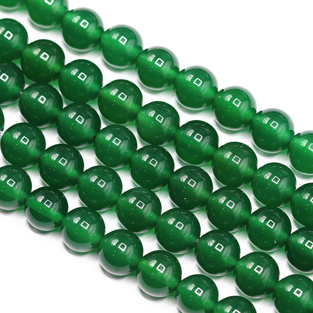 PLTbeads Gorgeous Green Agate Natural Gemstone Loose Beads 6mm Smooth Round Approxi 15 inch DIY Bracelet Necklace for Jewelry Making