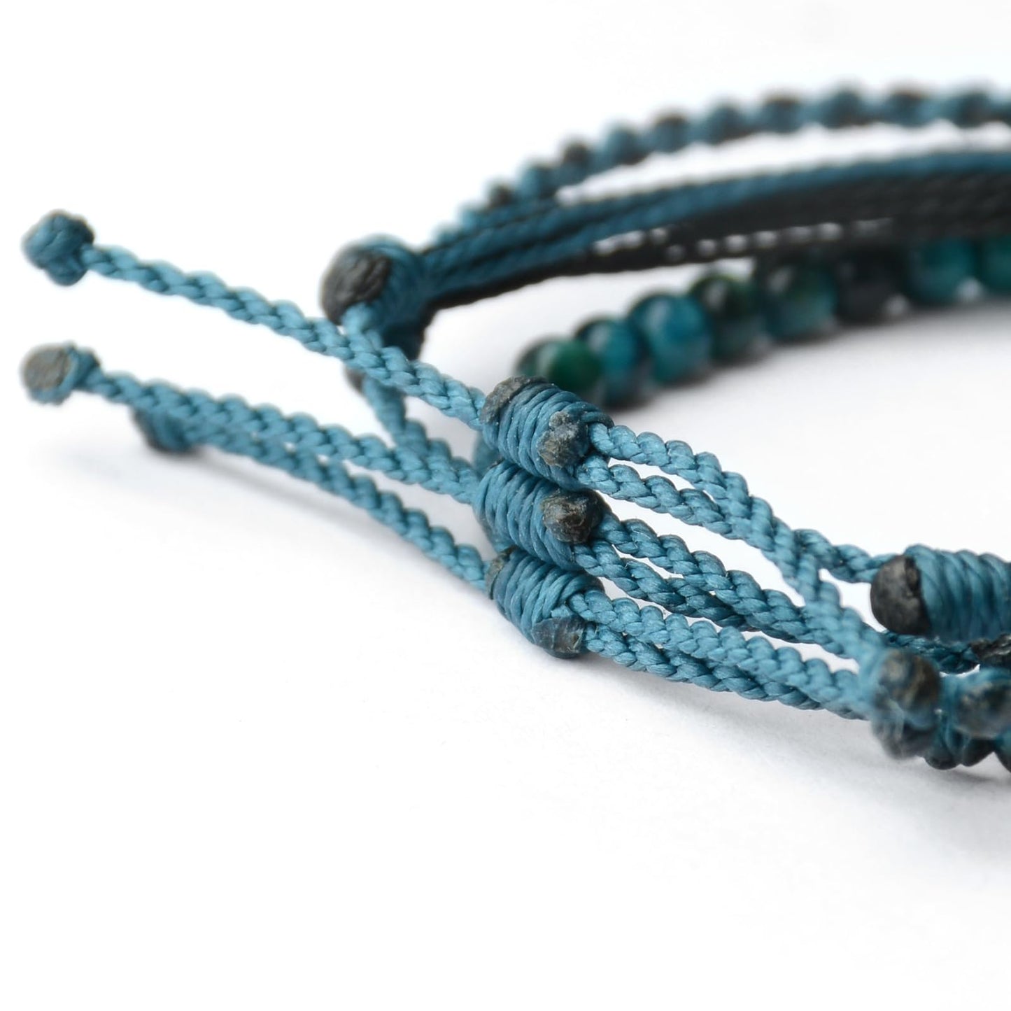 Handmade Natural Stone Beaded Healing Bracelet Gift for Men Adjustable Rope String Bracelet (Tiger Eye(Cyan), Adjustable)