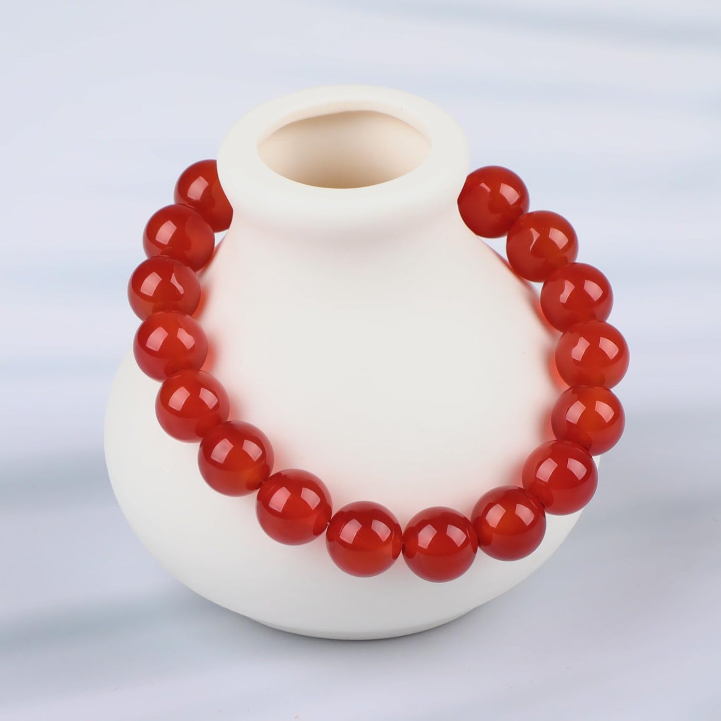LPBeads Handmade Natural Gemstone Stretch Elastic 10mm Carnelian Bracelet Healing Crystal Round Stone Beads Jewelry Gifts for Women Men