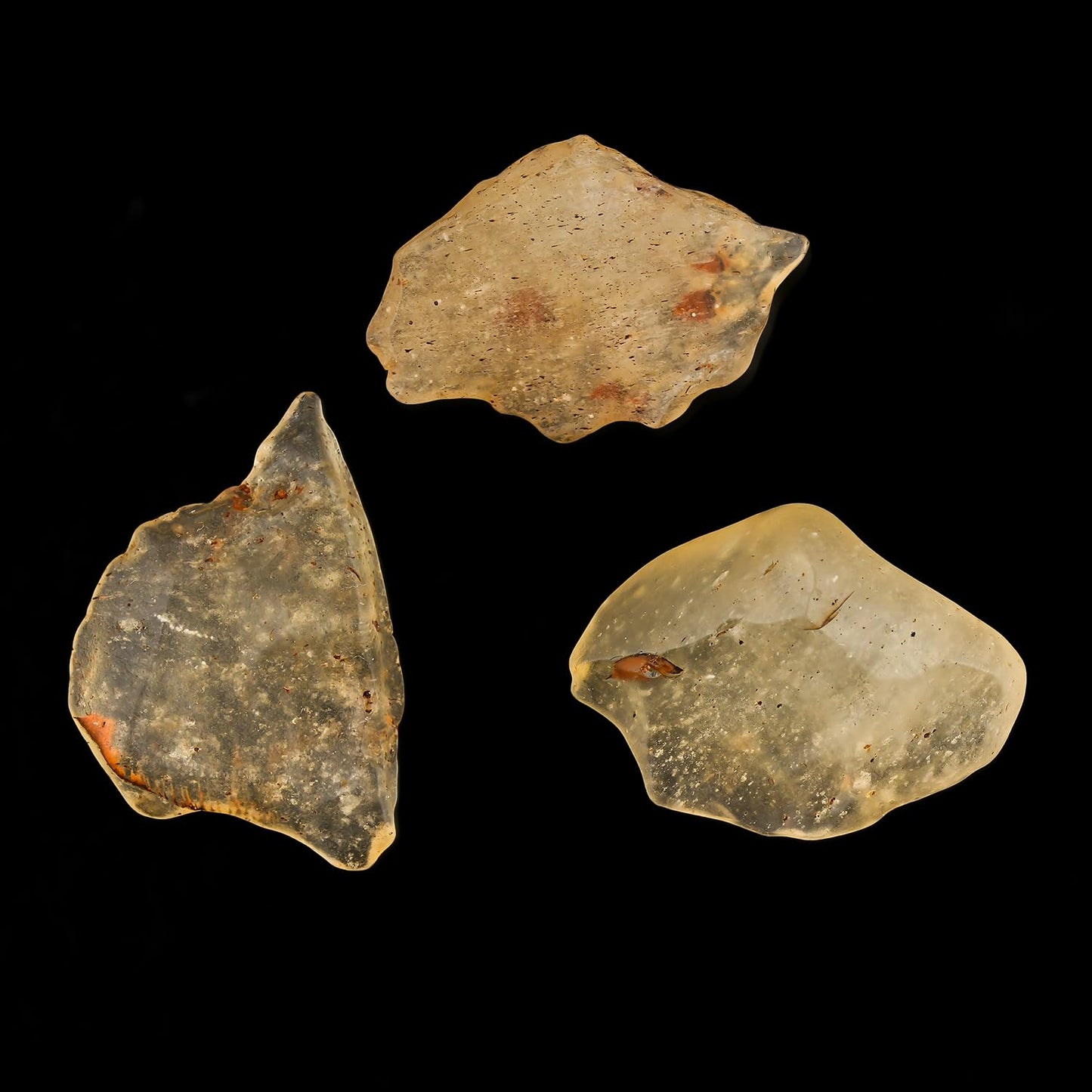 ColouredRocks (18-24mm) 3pcs Libyan Desert Glass, Raw Golden Tektite Crystals, Loose Gemstone, Wholesale Rough, Jewelry Making Supply, Chakra Healing Stones, DIY Craft, Gem Collection (7gm)