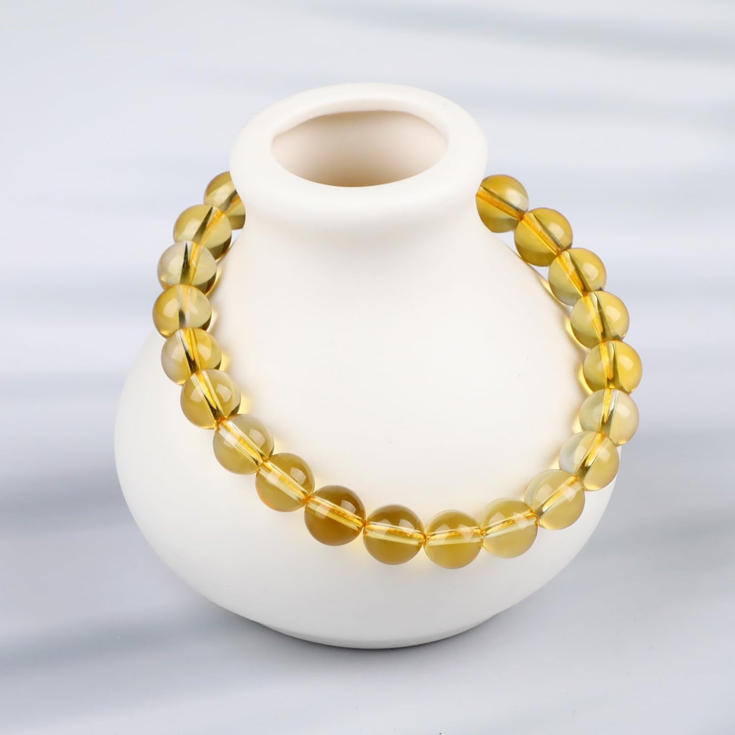 LPBeads Handmade Natural Gemstone Stretch Elastic 8mm Citrine Bracelet Healing Crystal Round Stone Beads Jewelry Gifts for Women Men