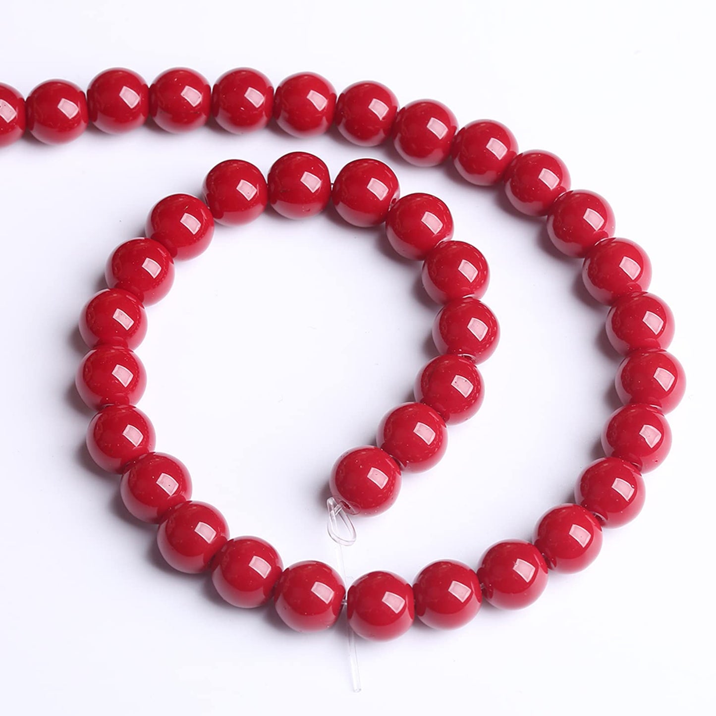 6MM 60PCS Dark Red Glass Crystal Loose Beads for Jewelry Making DIY Bracelet