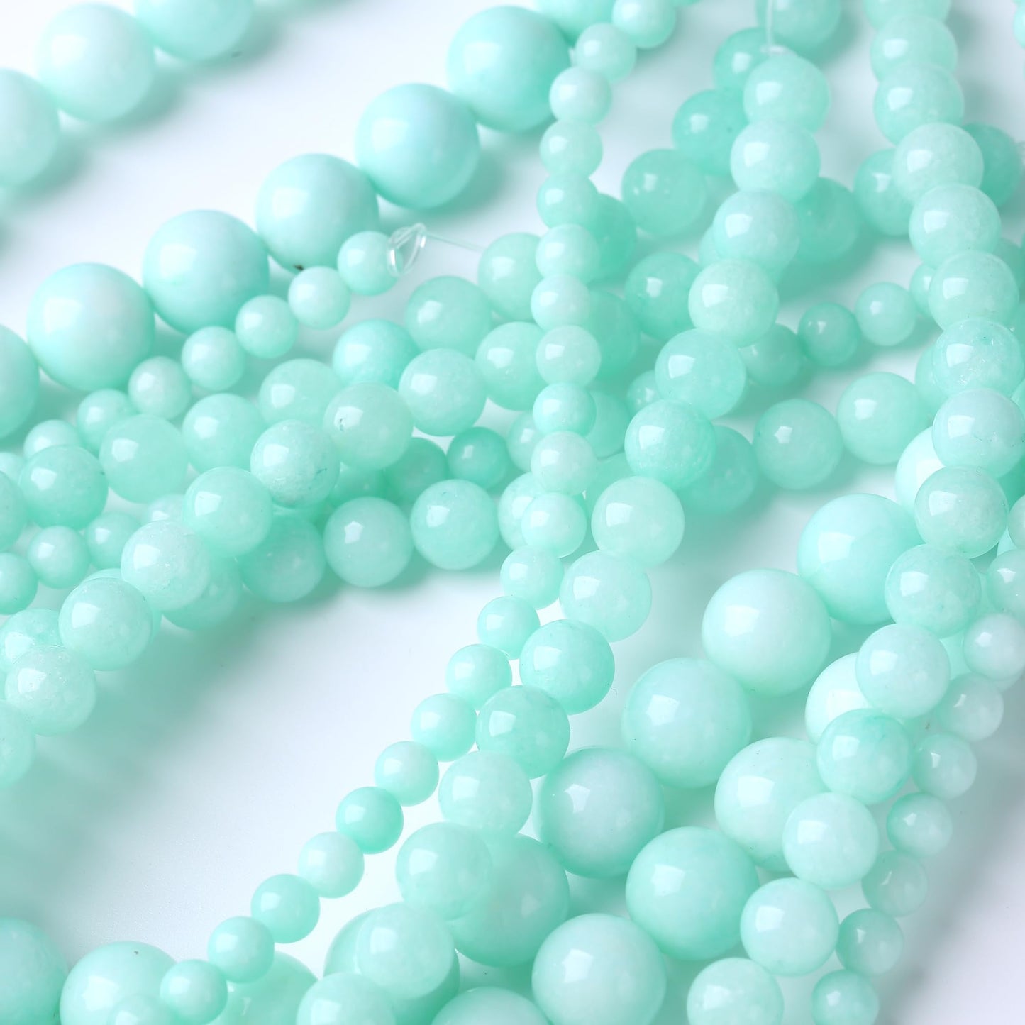 10MM Apple Green Round Loose Beads Natural Gem Beads Crystal Energy Stone Beads for Jewelry Making DIY Bracelet Necklaces