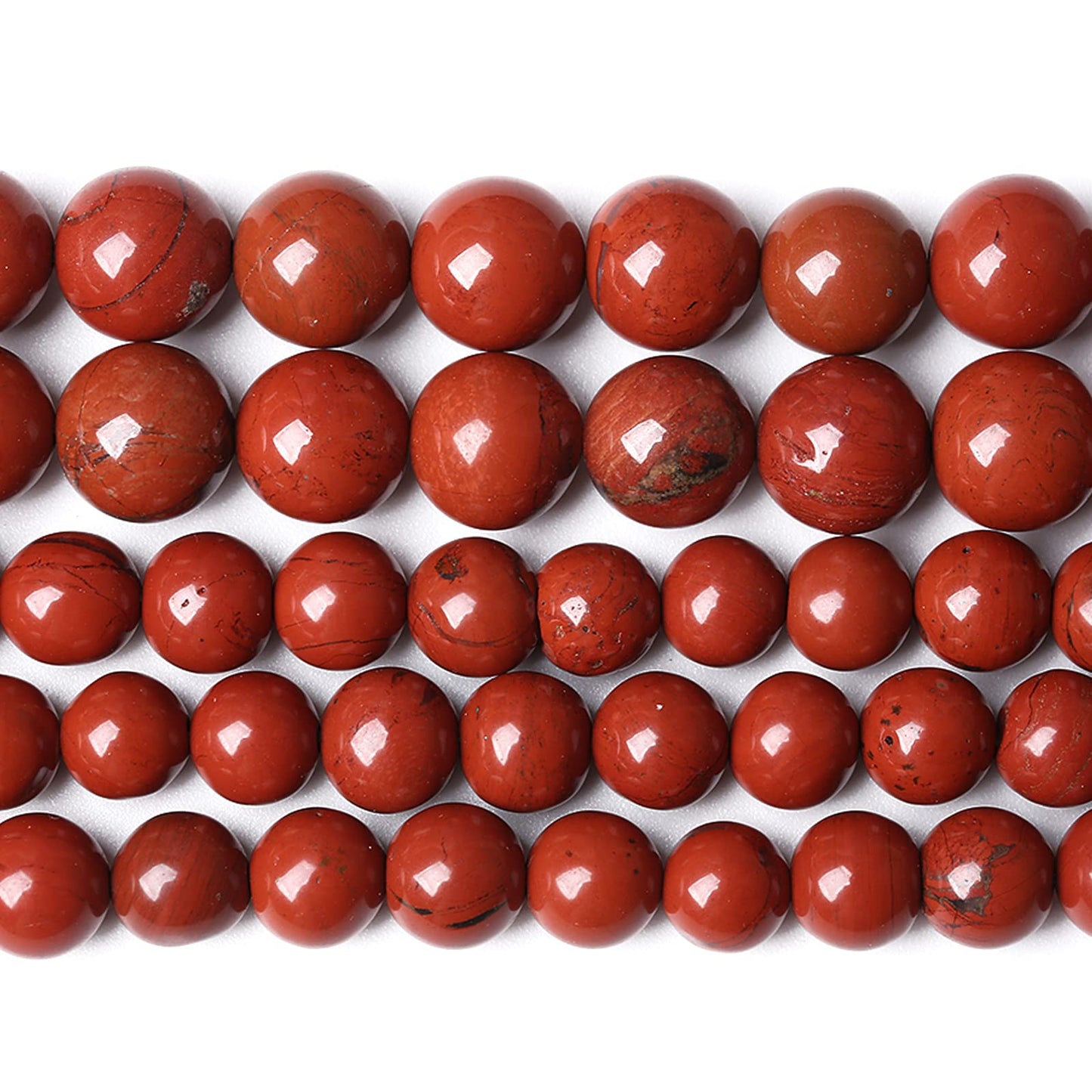 12MM 30PCS Natural Stone Chinese Red Jaspers Spacer Beads for Jewelry Making DIY Bracelet
