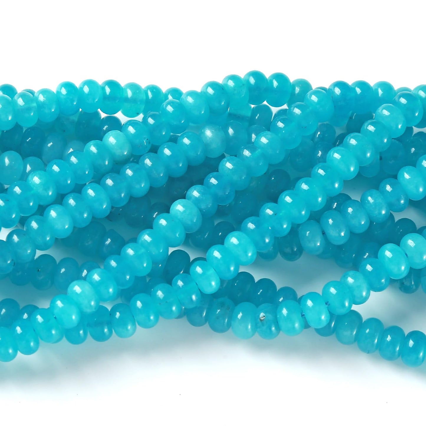 5x8MM 72PCS Amazonite Chalcedony Disk Stone Tube Rondelle Abacus Spacer Loose Beads for Jewelry Making Bracelet DIY Accessories