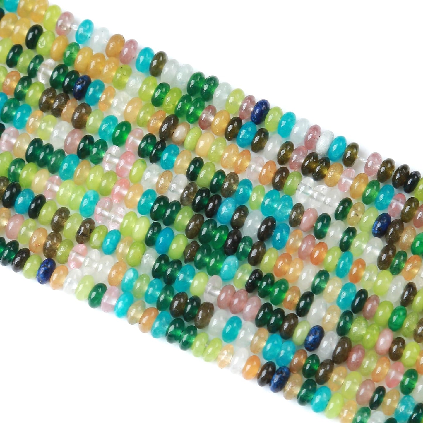 2x4MM 150PCS Colorful Cryatsl Jade Stone Tube Rondelle Abacus Disk Spacer Loose Beads for Jewelry Making