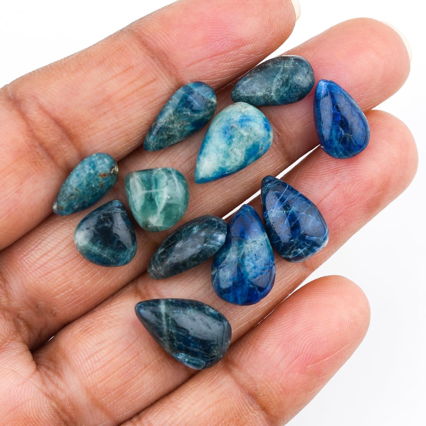 ColouredRocks (10 pcs. A++ COPPER AFGHANITE, Mix Shape, Natural Cabochon Crystals, Loose Gemstone, Wholesale Polished Supply, Jewelry Making, DIY Craft, Gem Collection (8-12 mm free size)