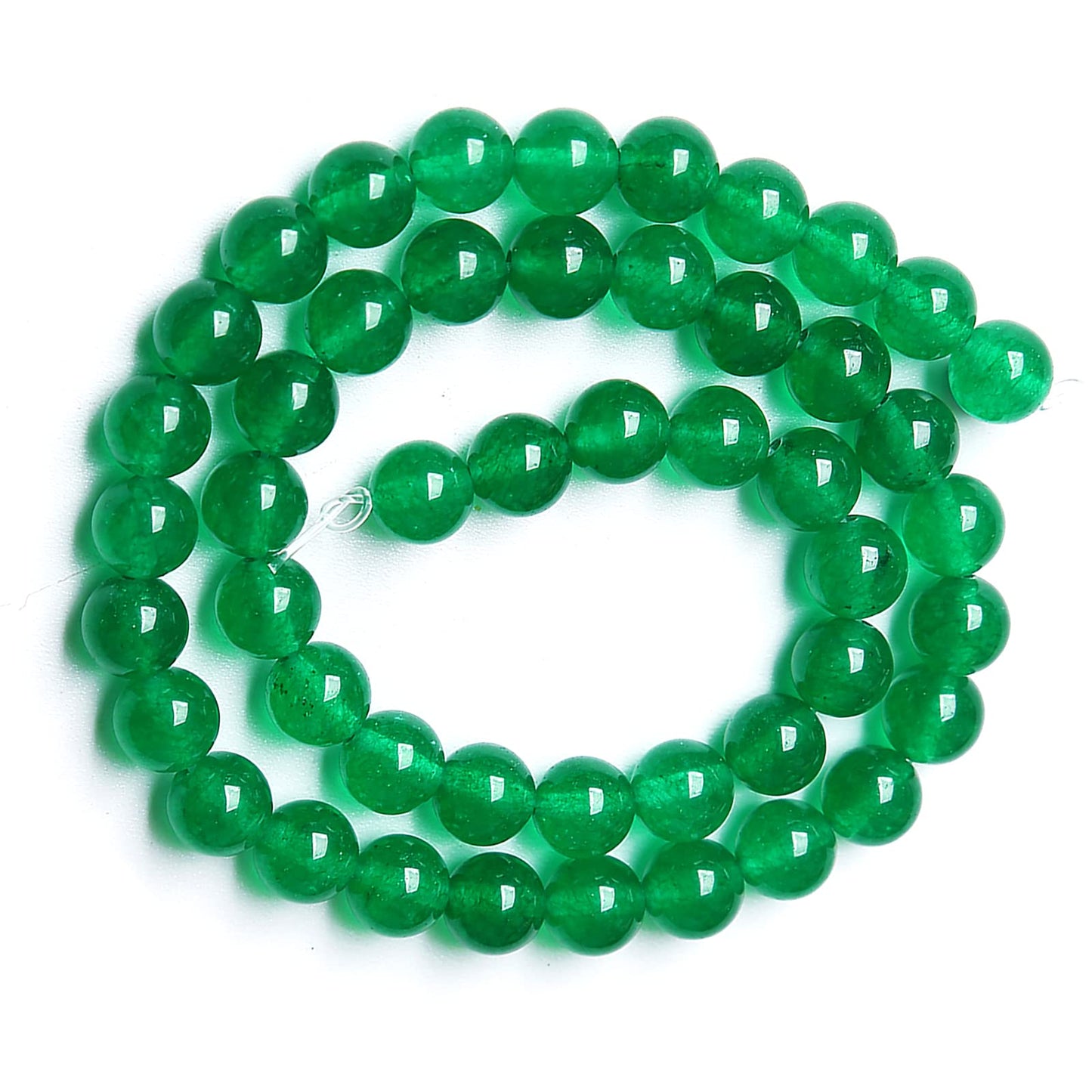 6MM 60PCS Natural Green Jade Stone Chalcedony Beads for Jewelry Making DIY Bracelet Crystal 1 Strand