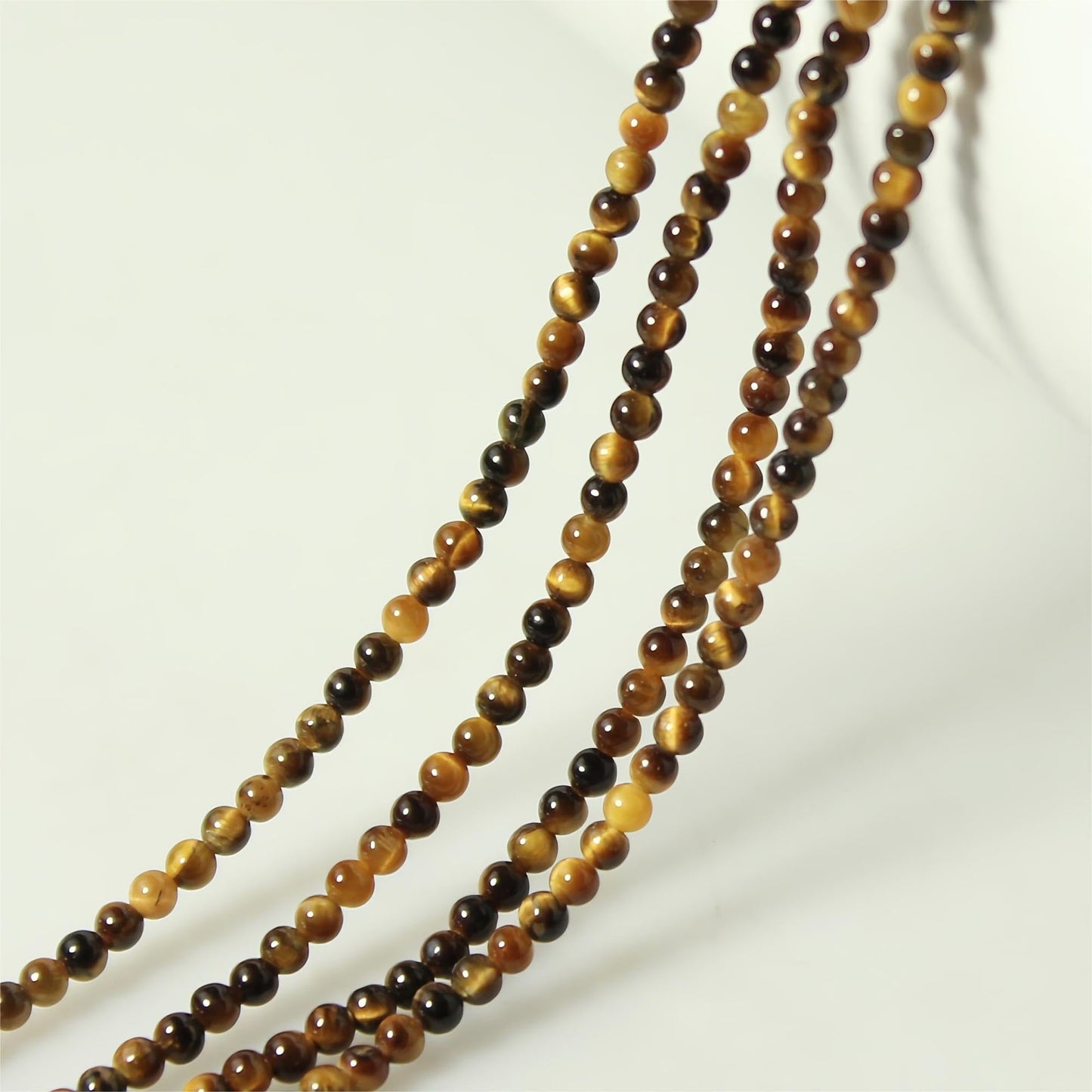 MJDCB 320pcs Natural Small Stone Beads 2mm Yellow Tiger Eye Round Smooth Loose Gemstone Bead for Jewelry Making Bracelets Earrings Necklaces Accessories