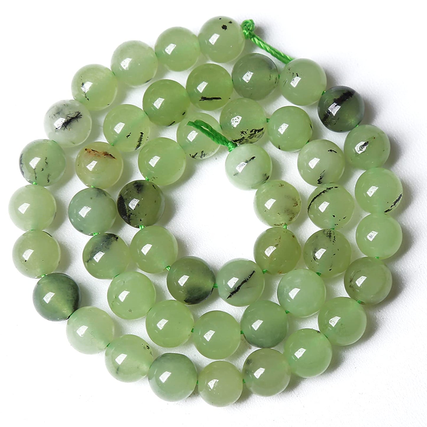 6MM 60PCS Natural Stone Prehnite Jade Loose Beads for Jewelry Making DIY Bracelet Necklace