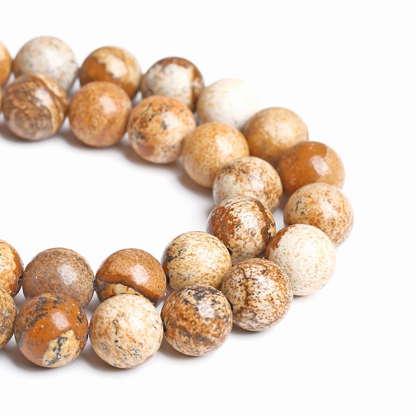 10MM 38PCS Natural Stone Picture Jasper Loose Beads for Jewelry Making DIY Bracelet