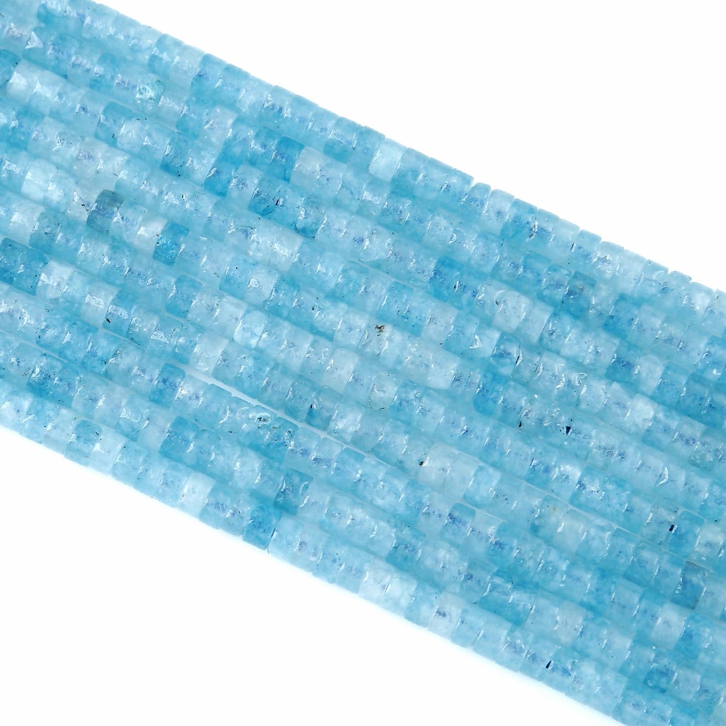 2x4MM 150PCS Aquamarine Jade Tube Cylinder Rondelle Abacus Disk Spacer Loose Beads for Jewelry Making