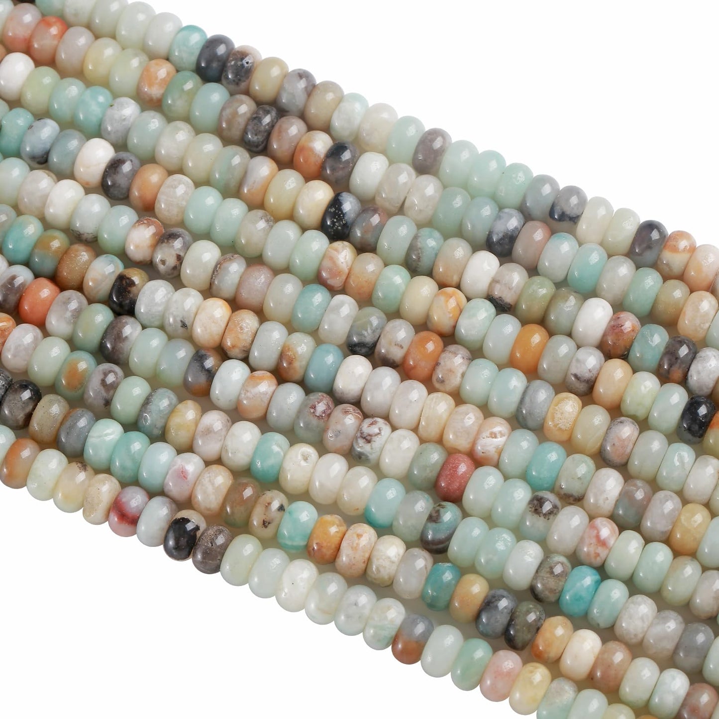 5x8MM 72PCS Amazonite Tube Rondelle Abacus Disk Spacer Loose Beads for Jewelry Making