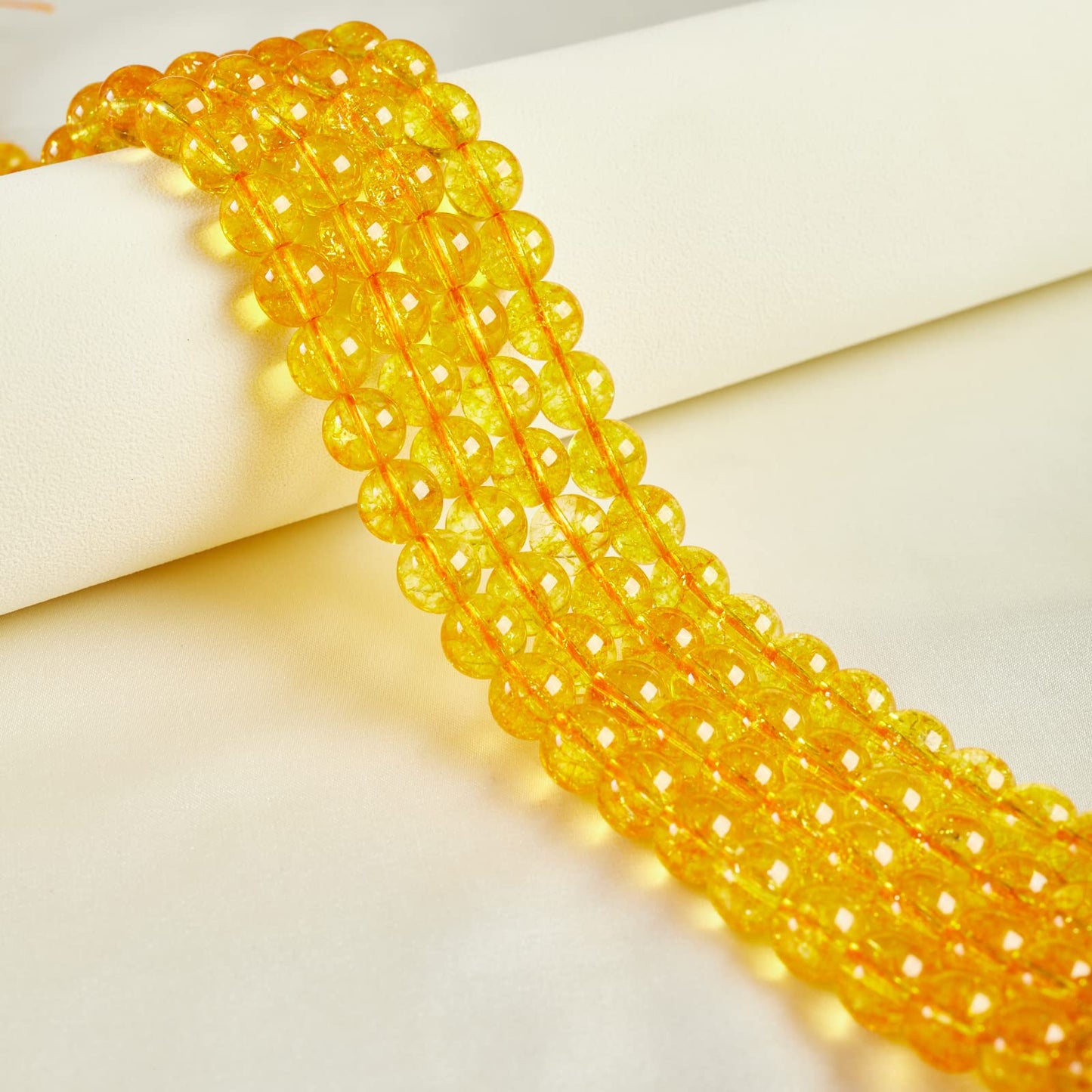 100pcs 10mm Citrine Beads Natural Gemstone Beads Round Loose Beads for Jewelry Making