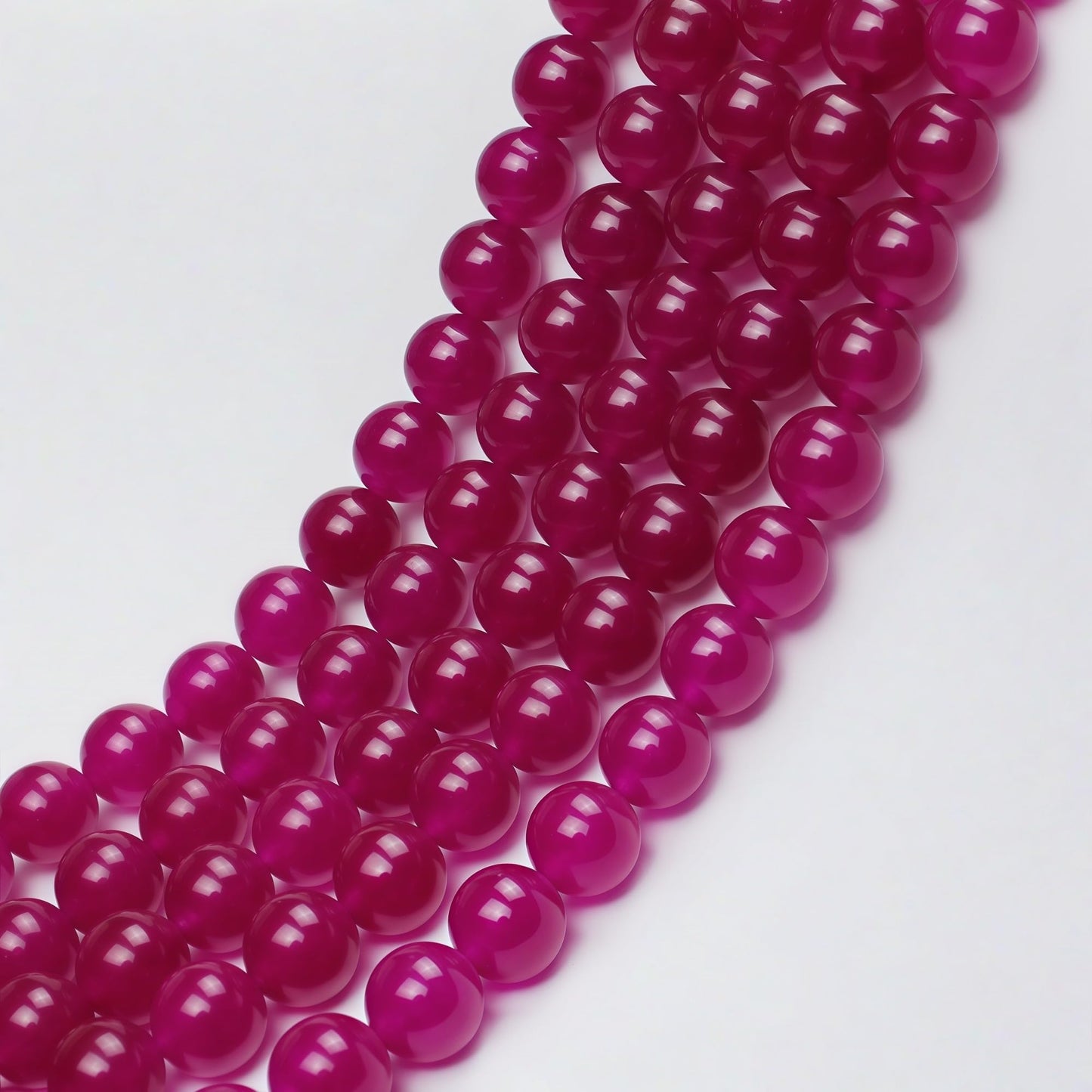 MJDCB Natural Rose Red Jade Round Loose Beads for Jewelry Making DIY Bracelet Necklac (12mm)