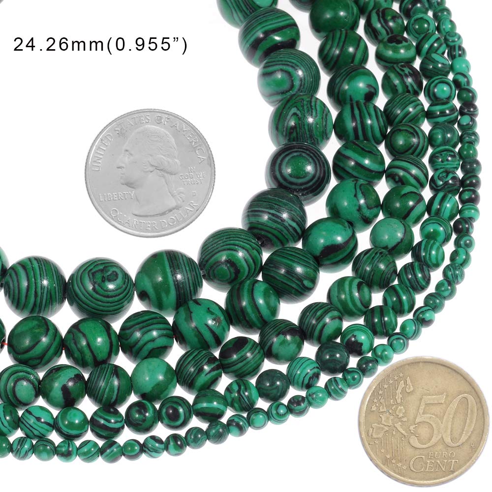 Natural Stone Beads 2mm Malachite Gemstone Round Loose Beads Crystal Energy Stone Healing Power for Jewelry Making DIY,1 Strand 15"