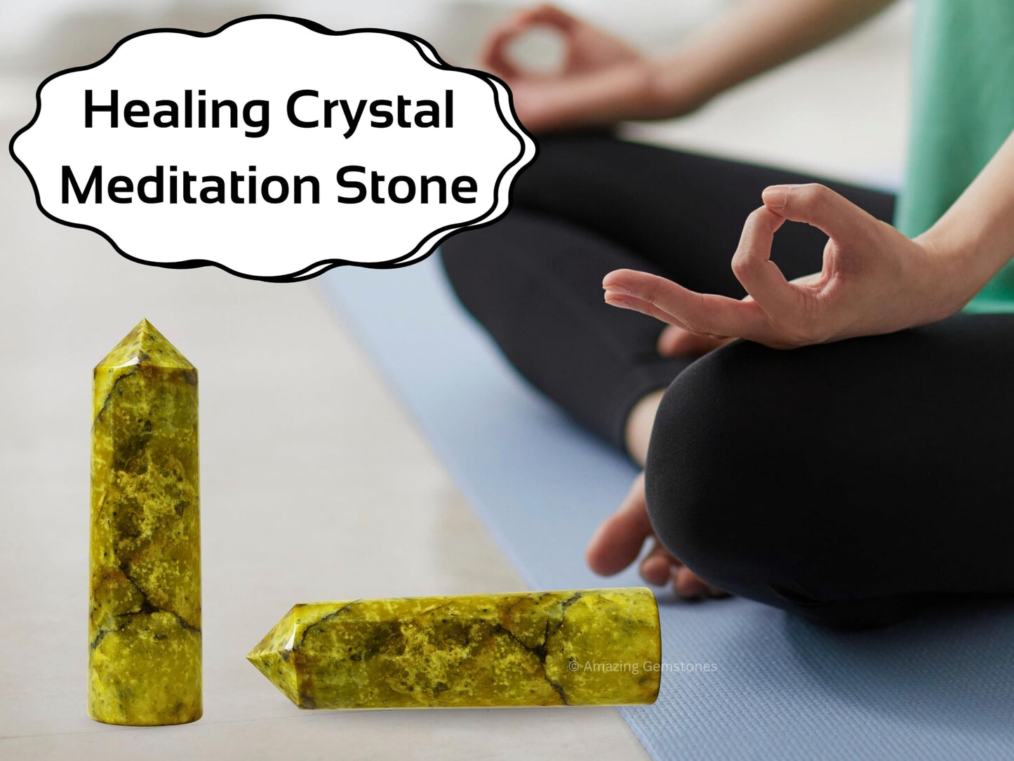 Amazing Gemstone Green Opal Crystal Towers - Natural Healing Crystal Point Obelisk for Reiki Healing and Crystal Grid (3 Inch)