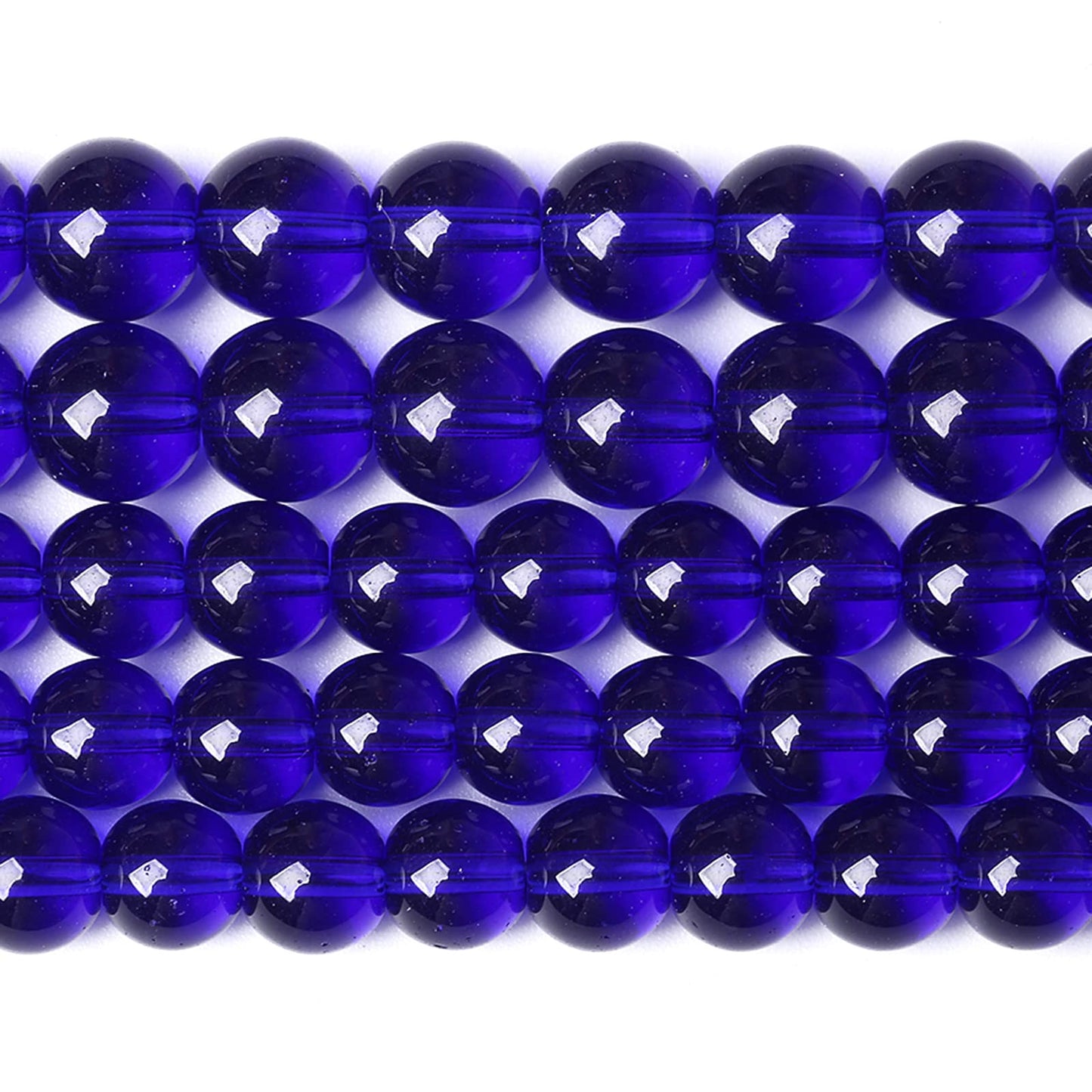 8MM 46PCS Blue Glass Loose Spacer Crystal Beads for Jewelry Making DIY Bracelet
