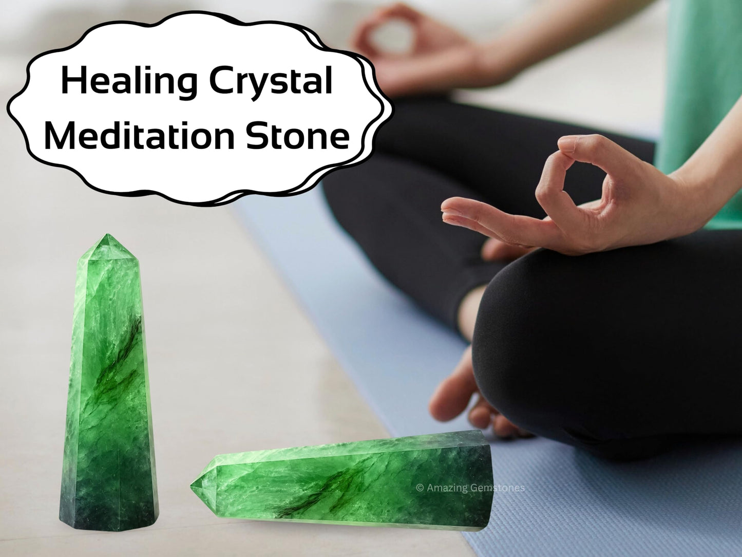 Amazing Gemstone Green Fluorite Crystal Towers - Natural Healing Crystal Point Obelisk for Reiki Healing and Crystal Grid (3" to 4" INCH)