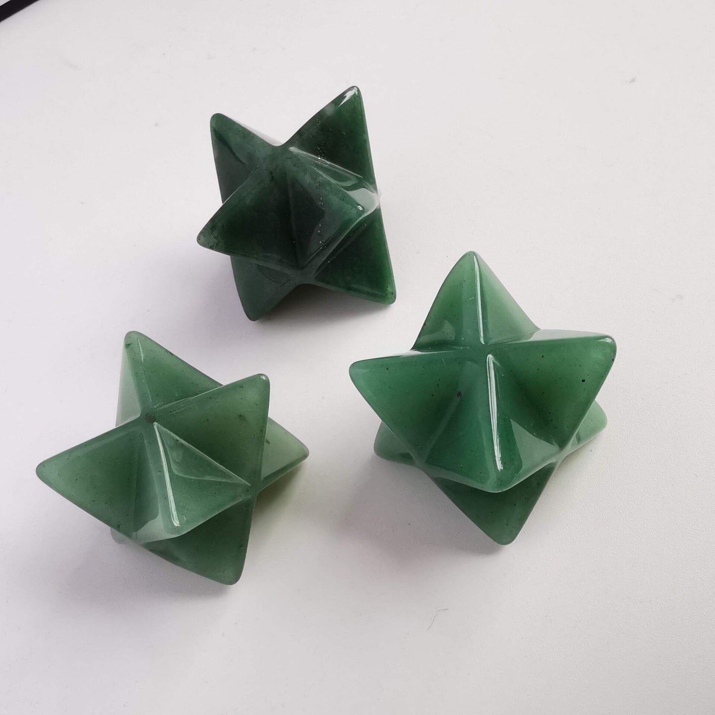 Loveliome Natural Green Aventurine Merkaba Crystal Protection Sacred Meditation Energy Generator Healing Chakra Six-Pointed Star 1 Inch