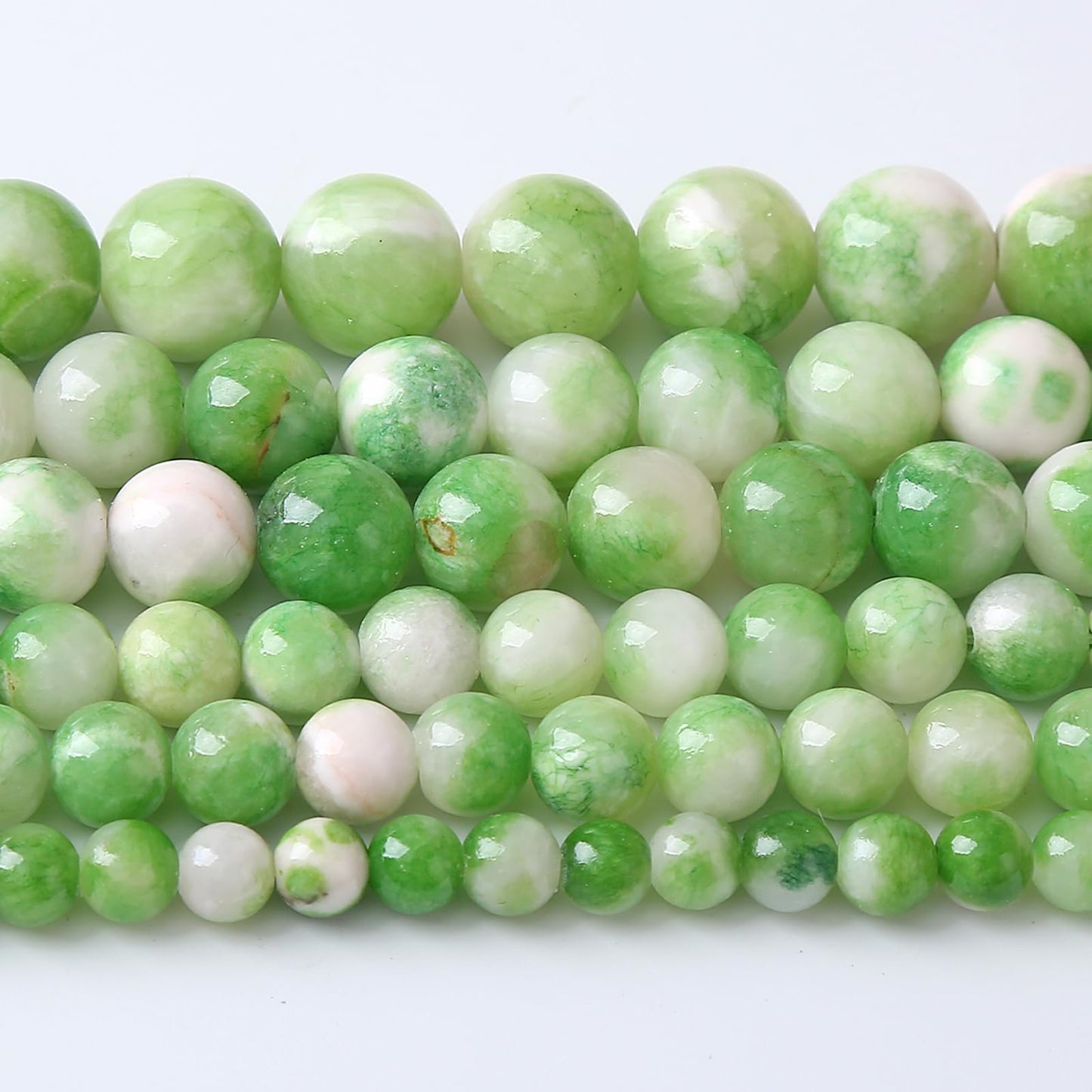 8MM 46PCS Green Persian Jade Spacer Loose Beads for Jewelry Making DIY Bracelet Necklace