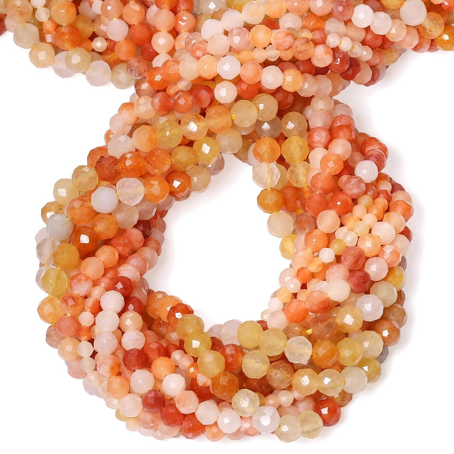 Song Xi 180pcs 2mm Natural Red Aventurine Gemstone Beads Faceted Round Loose Stone Beads for Jewelry Making (1 Strand)