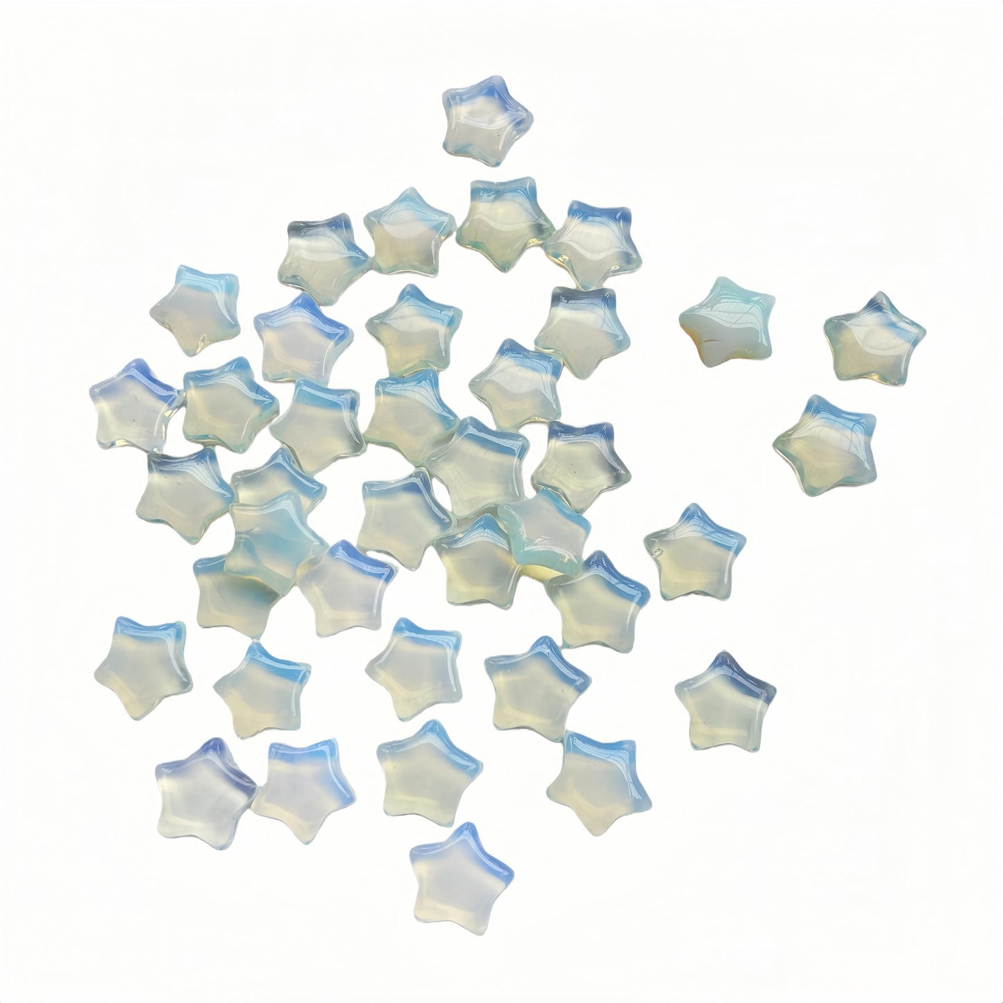 Sunshcat Synthetic Opalite10Pcs Star Shaped Thumb Crystals and Healing Stone,0.6" Haped DIY Jewelry 