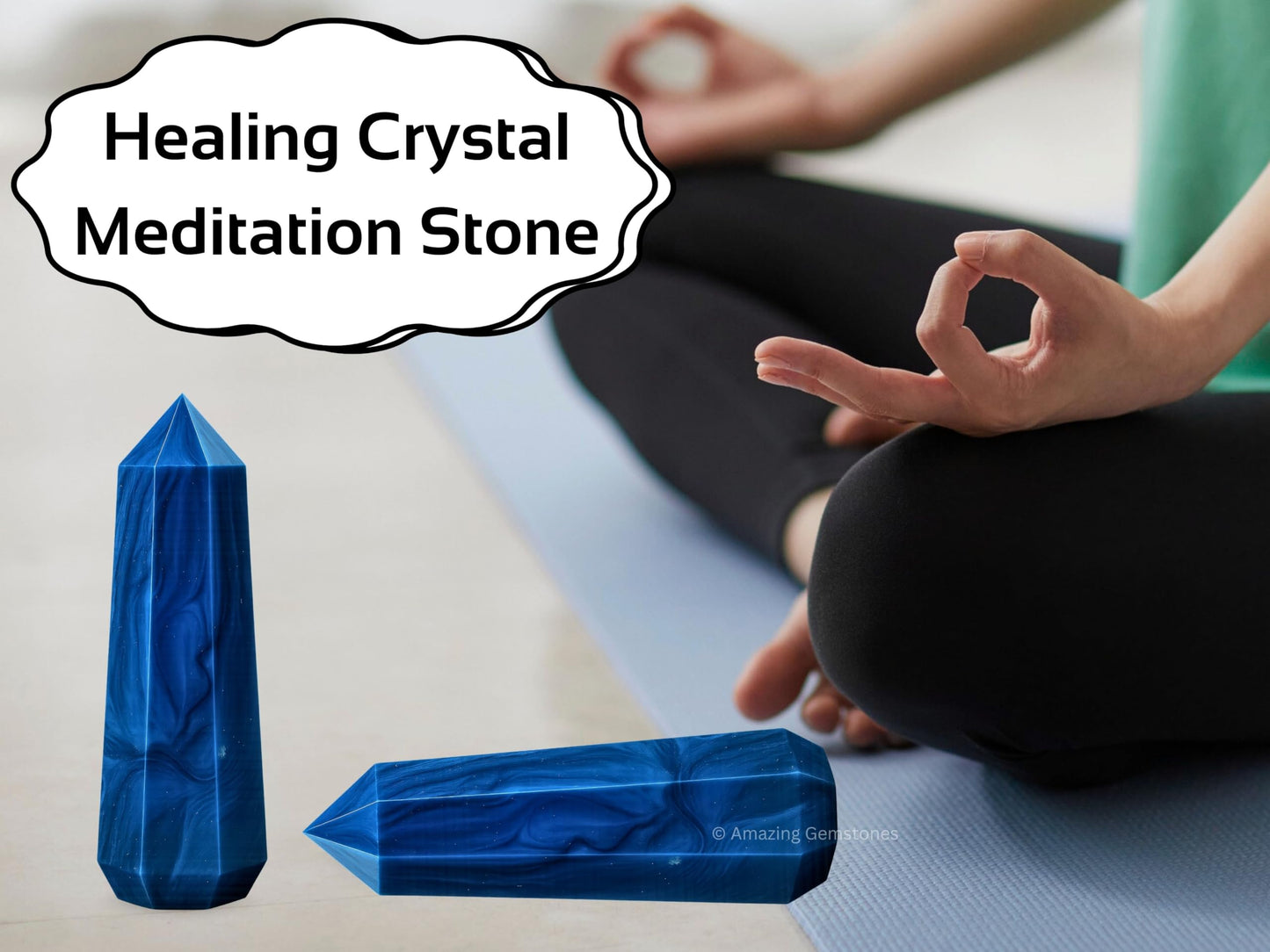 Amazing Gemstone Blue Agate Crystal Towers ~ Natural Healing Crystal Point Obelisk for Reiki Healing and Crystal Grid (3" to 4" INCH)