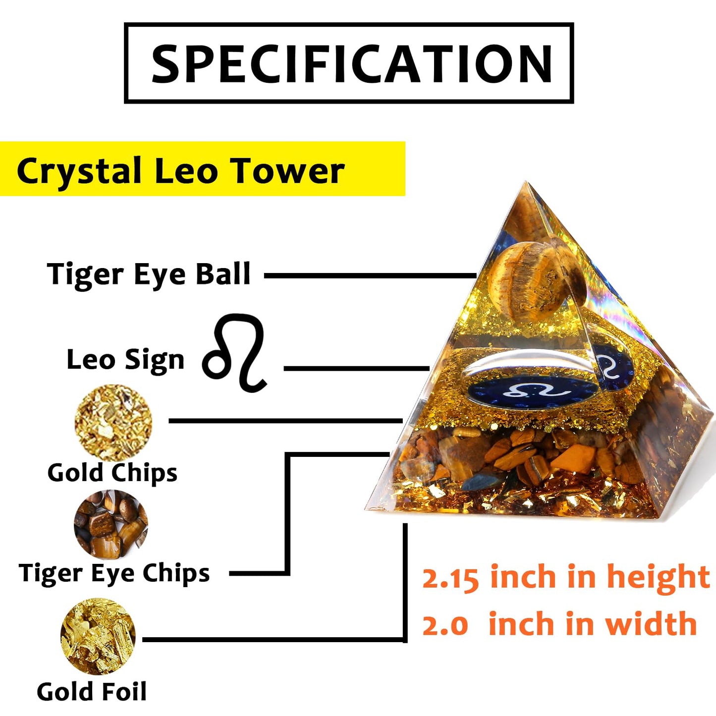 YATOJUZI 12 Zodiac Leo Birthday Gifts for Women Men Tigers Eye Healing Crystals Natural Crystal Stones Gemstones Orgonite Chakra Reiki Lucky Energy Decor for Office Desk Decorations