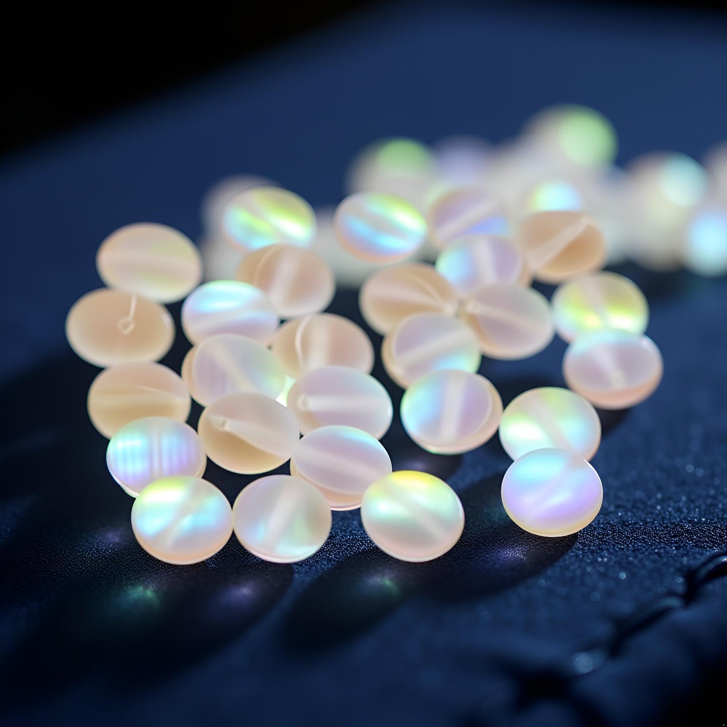 100 Pcs 8mmMatte Crystal Glass Beads Mermaid Aurora Beads Moonstone for Jewelry Making, Bead Assortments, Decorations