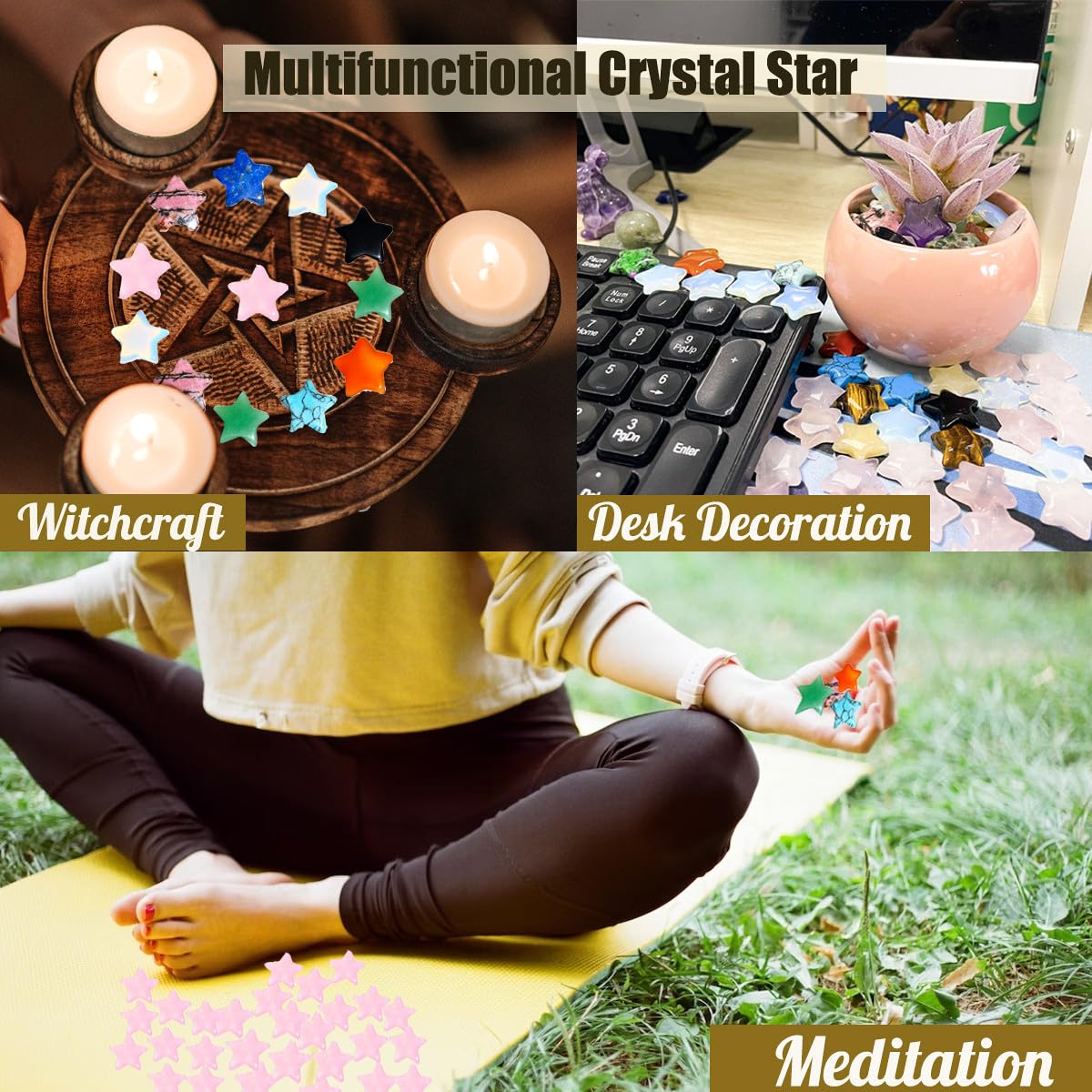 DUQGUHO 20 Pcs Red Jasper Crystals Star Crystal Set Natural Healing Crystal Bulk Polished Stone Pocket Palm Protection Sacred Meditation Energy Reiki Balancing Gift