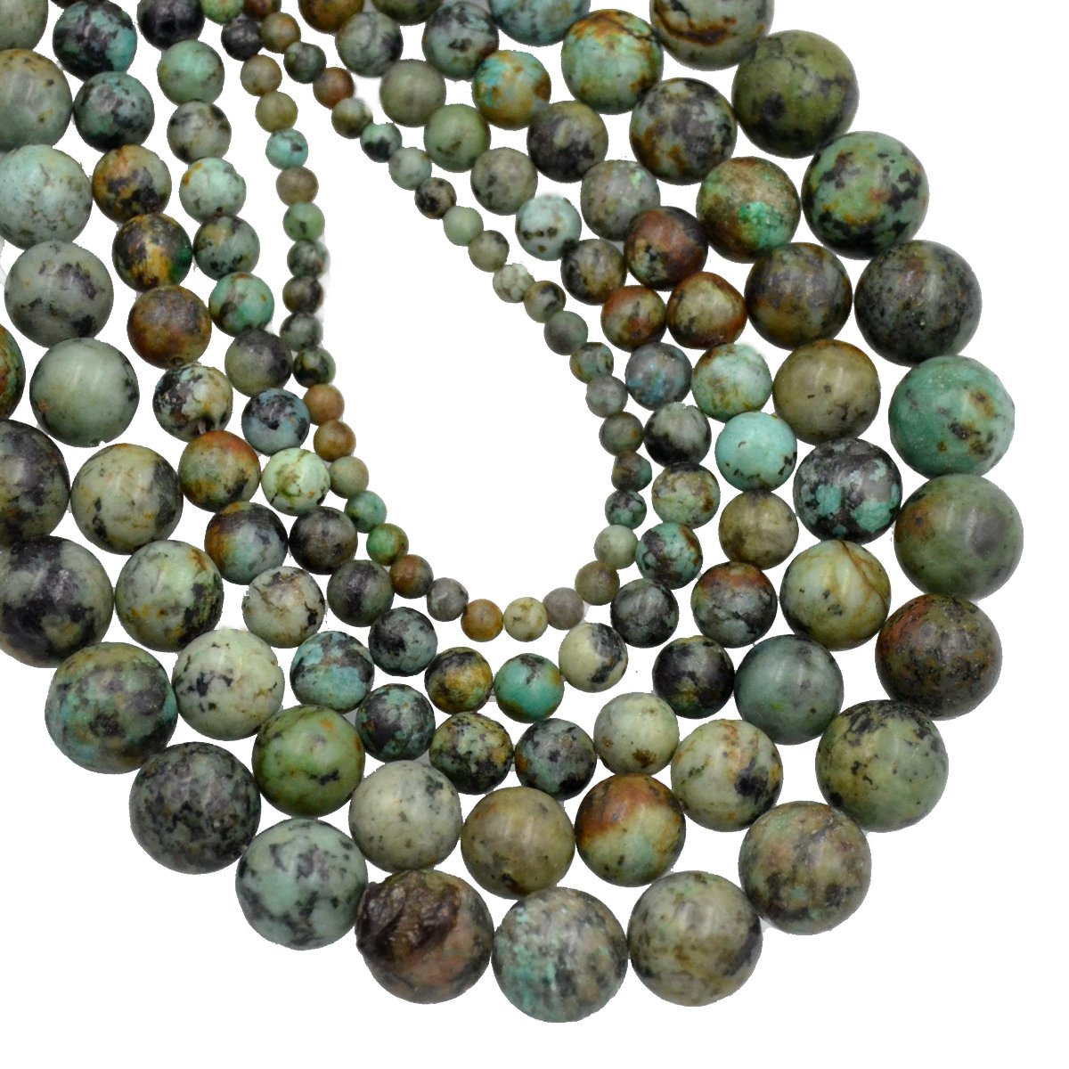 AD Beads Natural Gemstone Round Loose Beads 15" for Bracelet Necklace Earrings Jwelery Making Crafts DIY (6mm, African Turquoise)