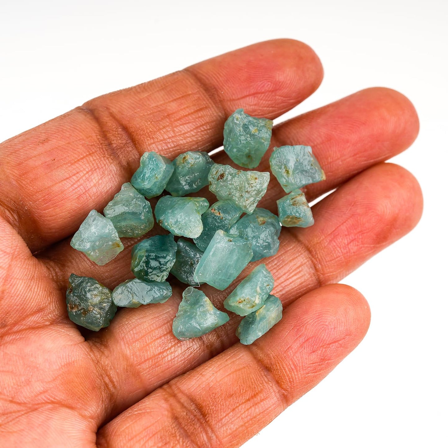 ColouredRocks 50 carats Grandidierite Crystals, Raw Stones, Rough Gemstones, Jewelry Making Supply, Cabbing, Polishing, Cutting, DIY, Crafts (16-18pcs) (5-8mm)