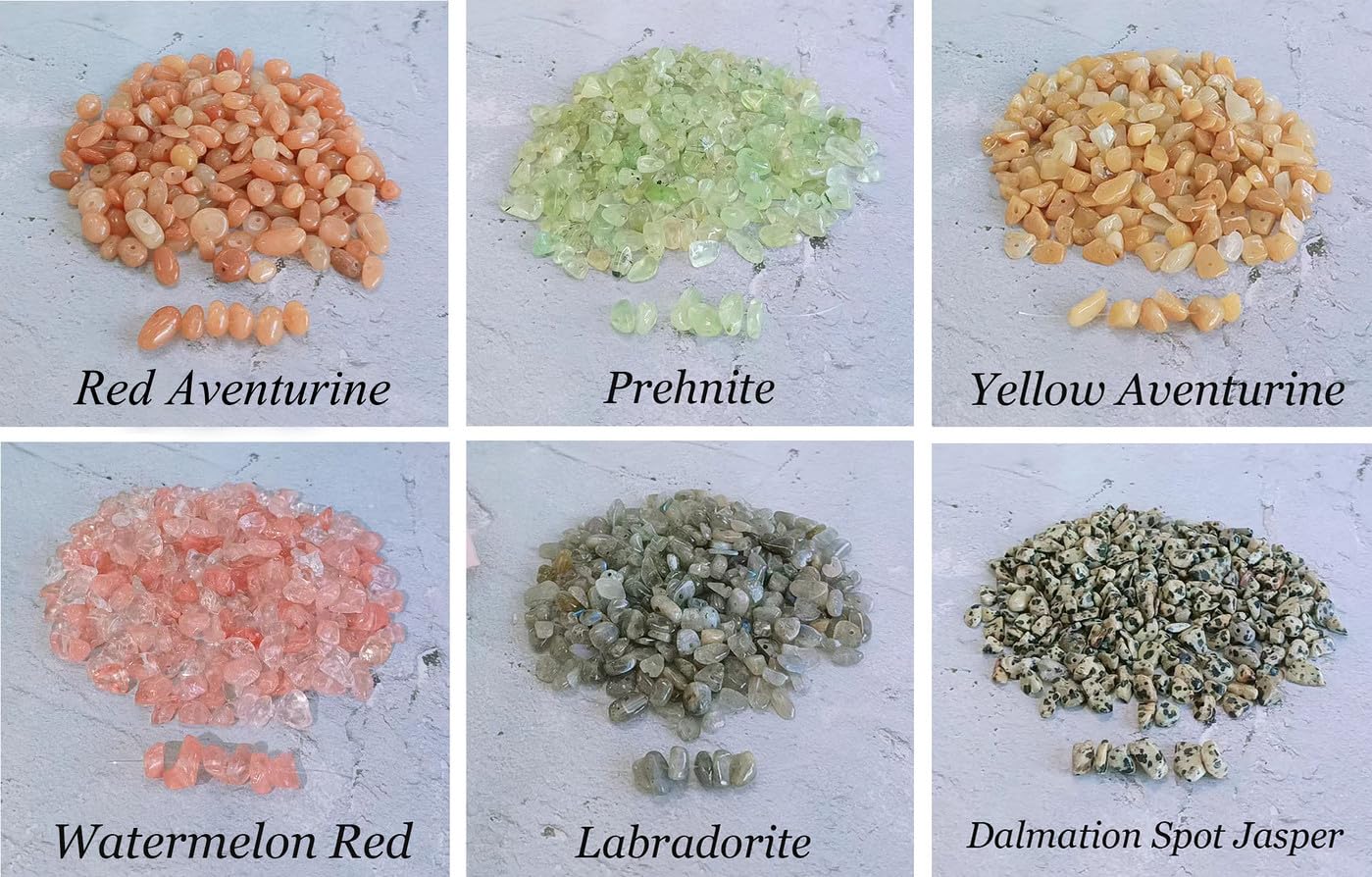 LAIDANLA Yellow Aventurine 400pcs Natural Chip Stone Beads 5-8mm Healing Crystal Irregular Gemstones Drilled DIY Loose Rocks Bead Crystal for Bracelet Earrings Necklace Jewelry Making Crafting