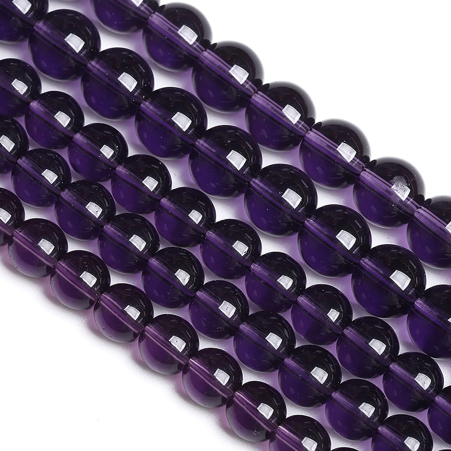 8MM 46PCS Purple Amethyst Glass Crystal Beads for Jewelry Making DIY Bracelet Necklace
